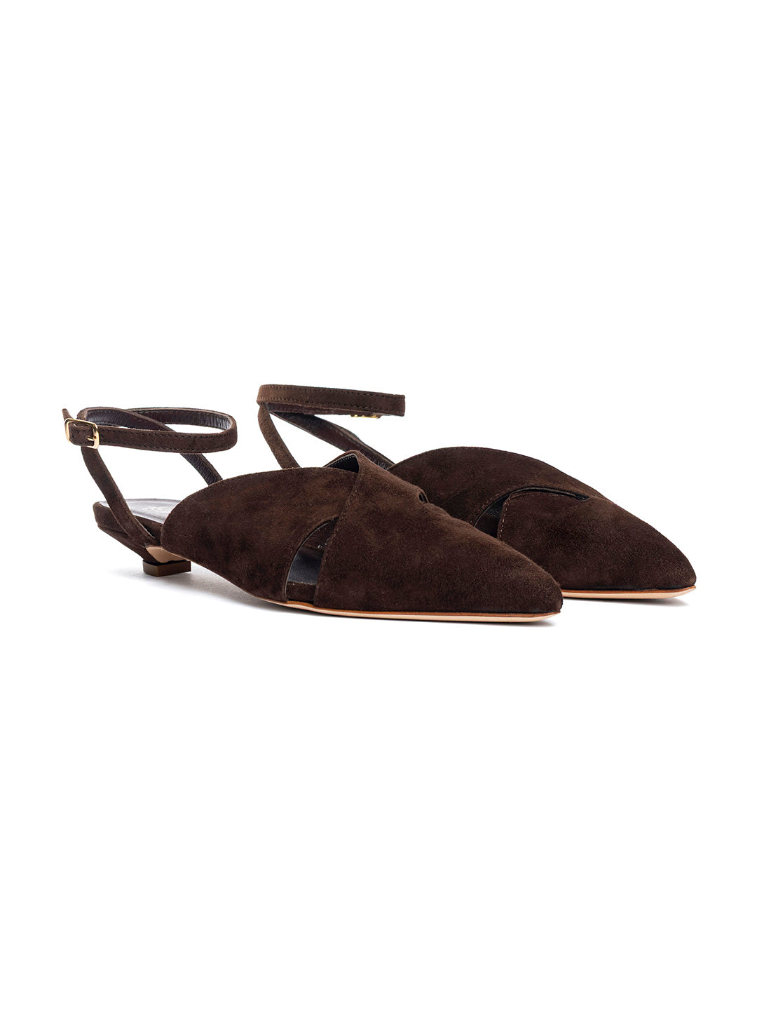 Ballerina con laccio alla caviglia Camoscio CH2672/RT