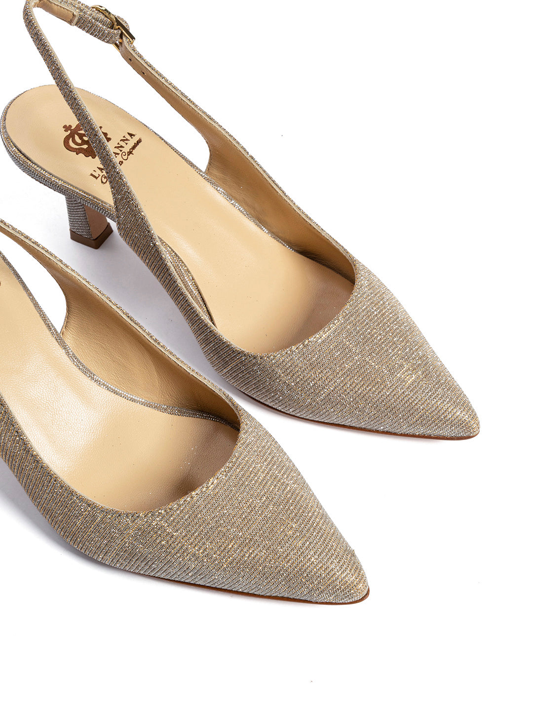 Décolleté slingback in tessuto glitterato CH1754/RT