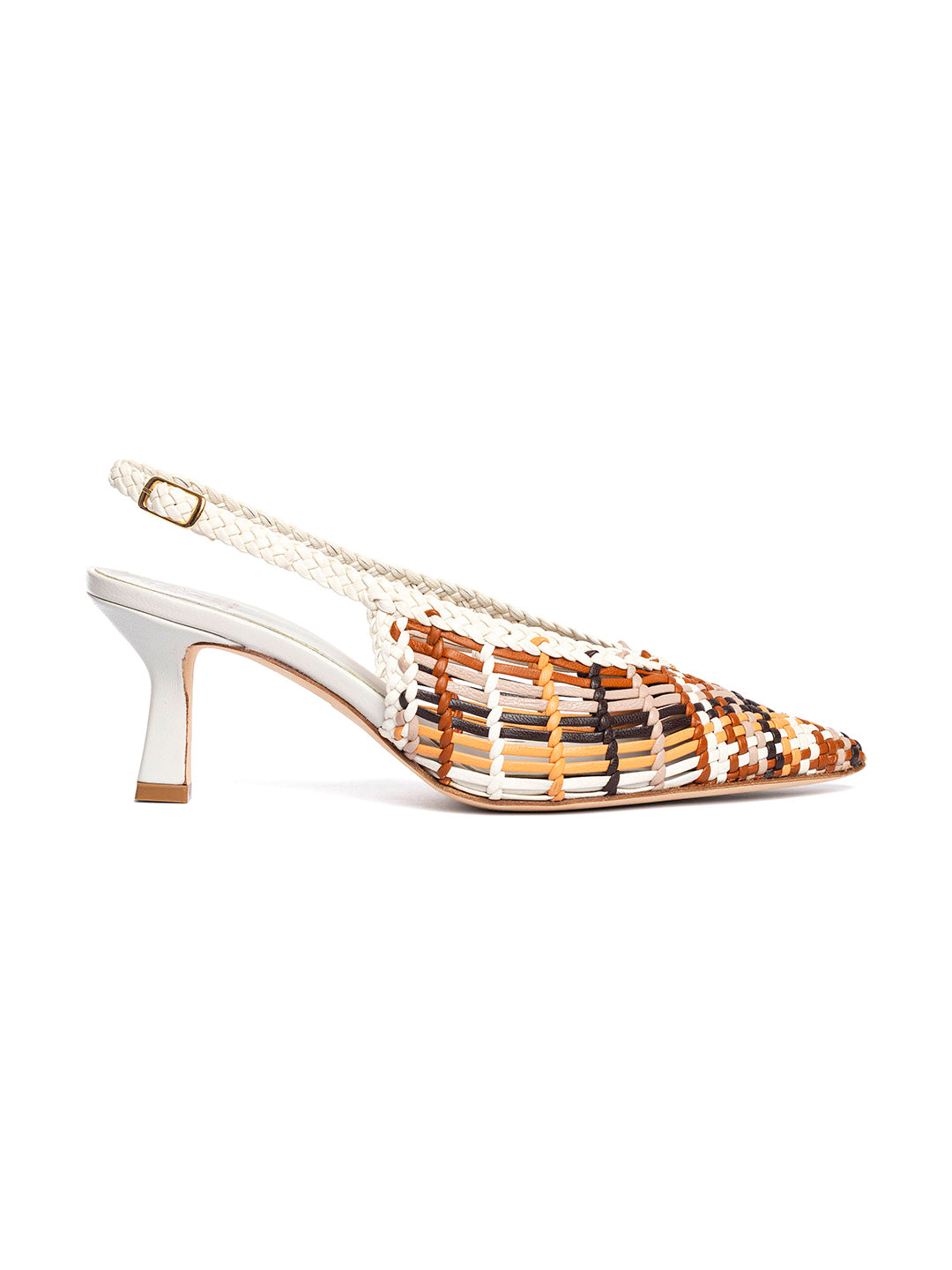 Décolleté slingback in pelle intrecciata CH2716/RT