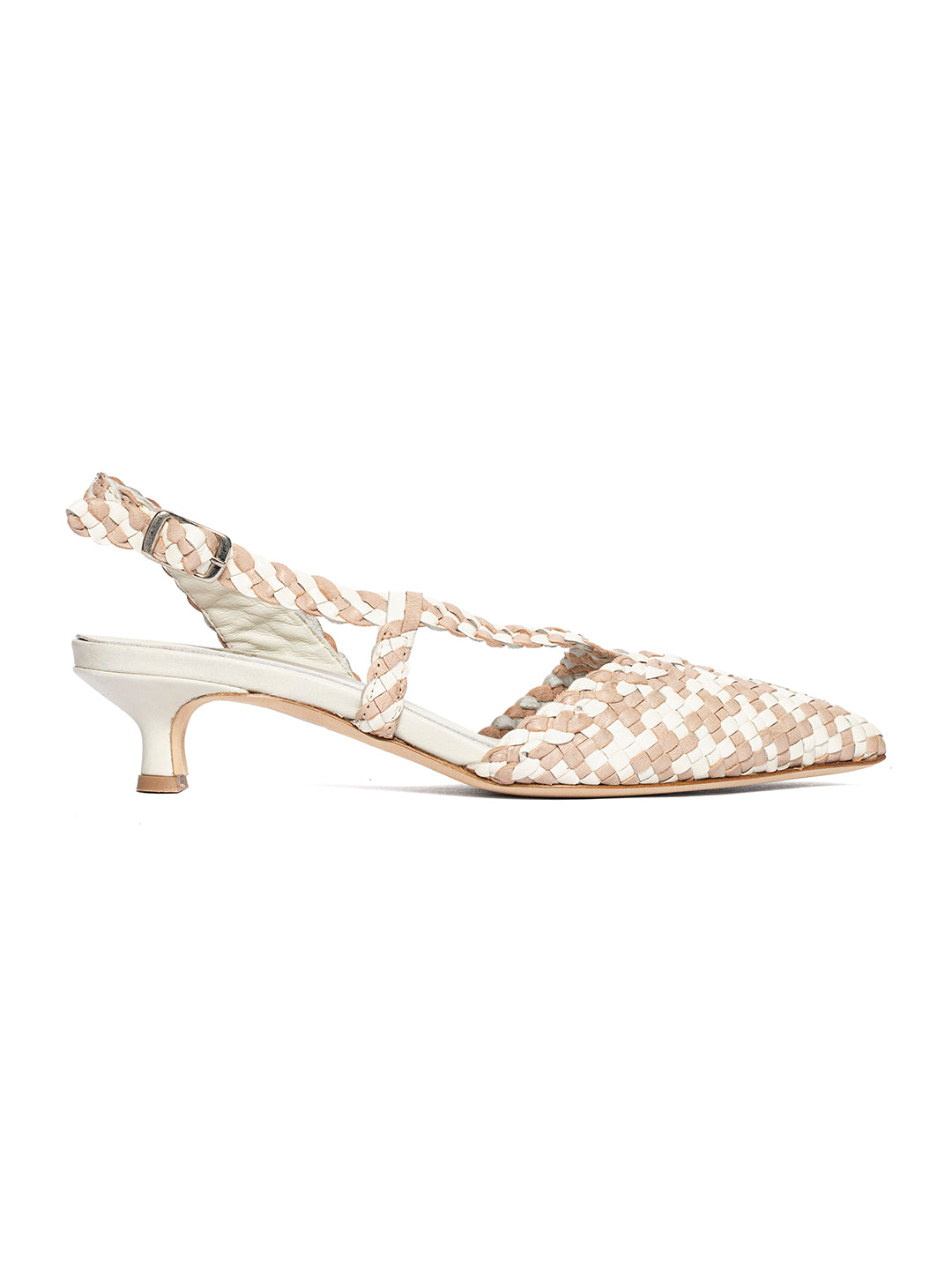 Décolleté slingback in pelle intrecciata CH2568/RT
