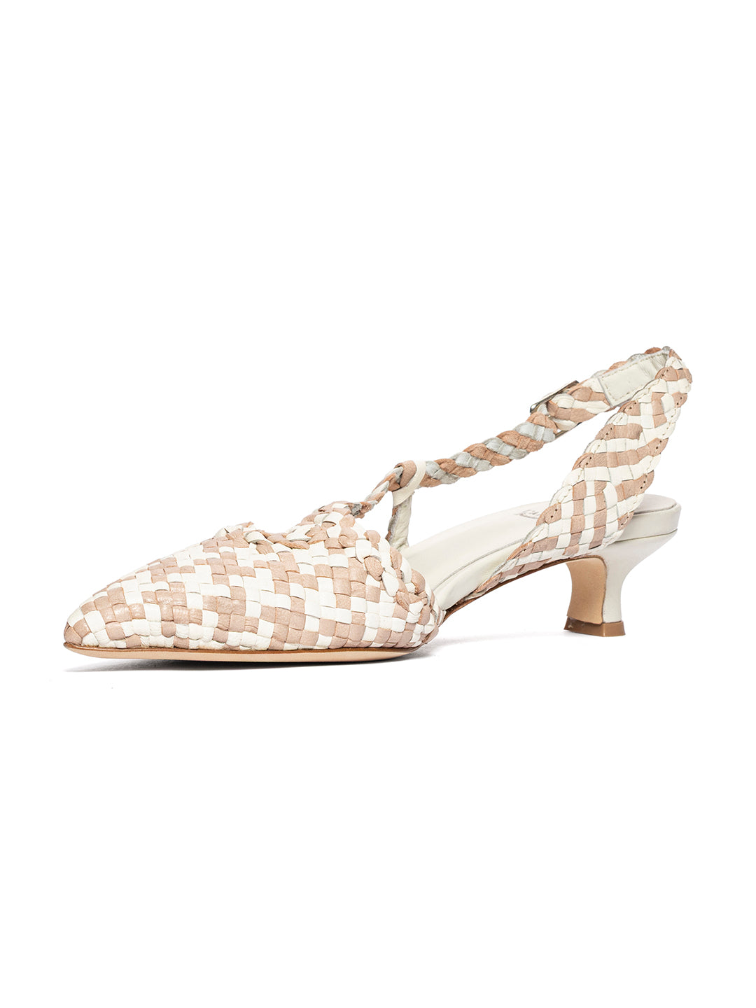 Décolleté slingback in pelle intrecciata CH2568/RT