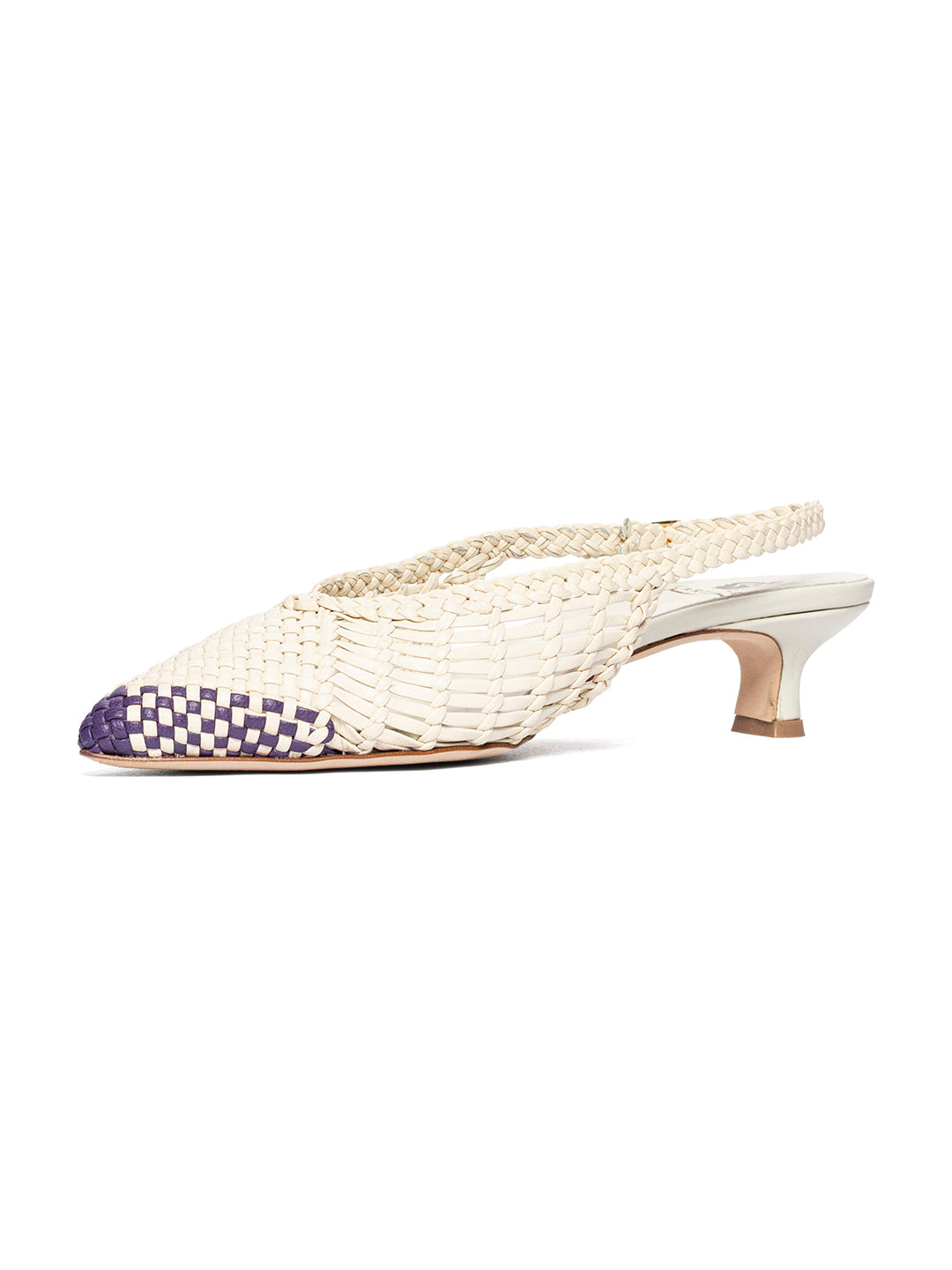 Décolleté slingback in pelle intrecciata CH2657/RT