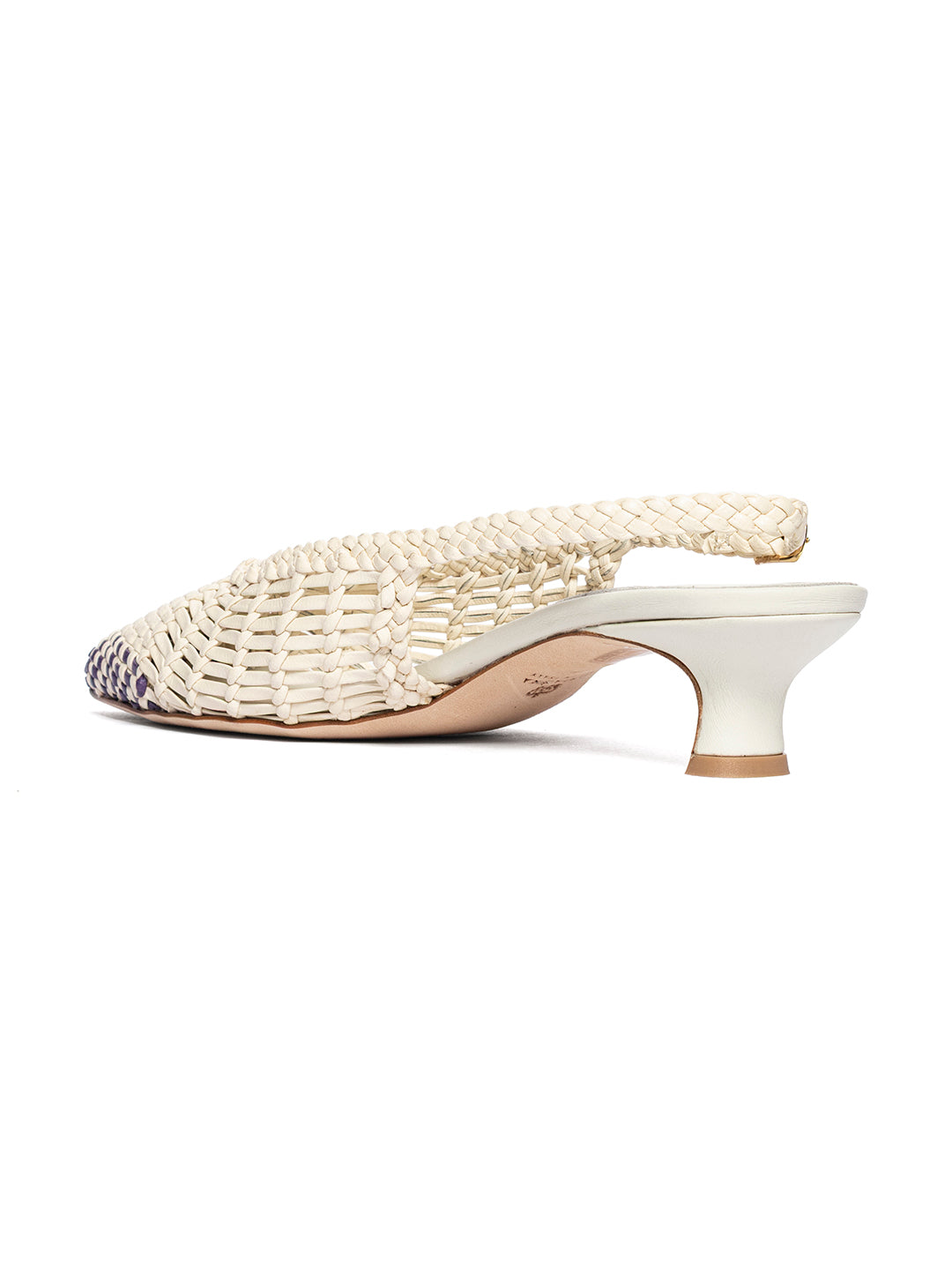 Décolleté slingback in pelle intrecciata CH2657/RT