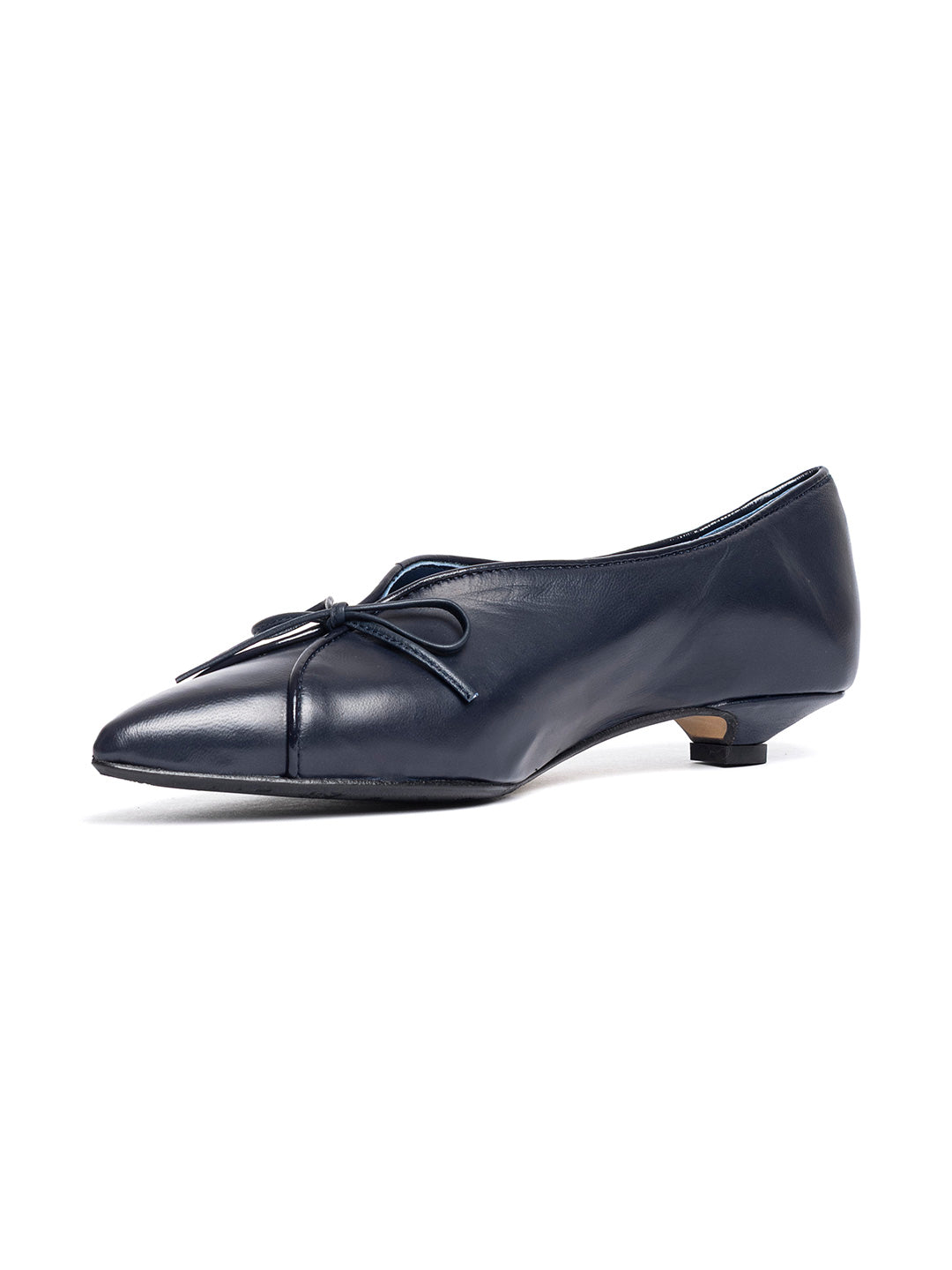 Décolleté in pelle e vernice DE2604RT - Blu oceano