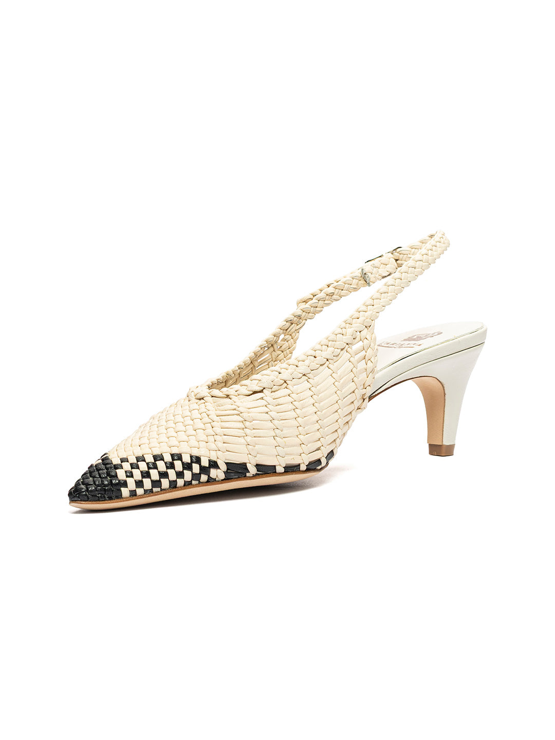 Décolleté slingback in pelle intrecciata CH2716