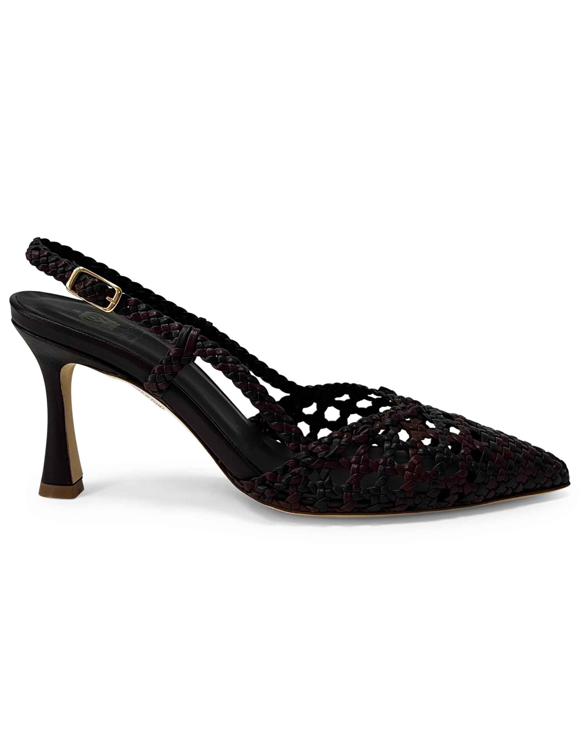 Décolleté slingback in pelle intrecciata CH1767/RT