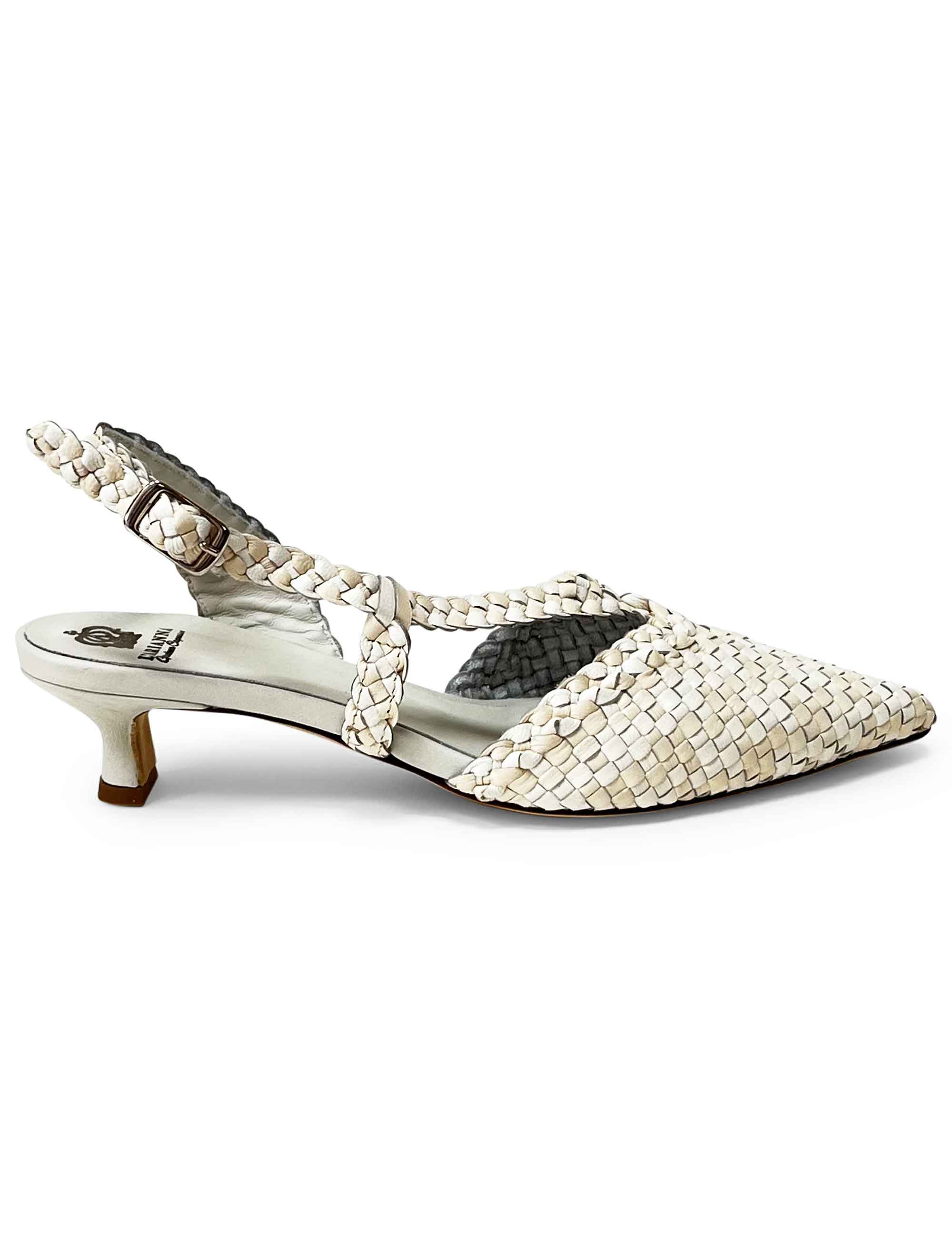 Décolleté slingback in pelle intrecciata CH2568/RT