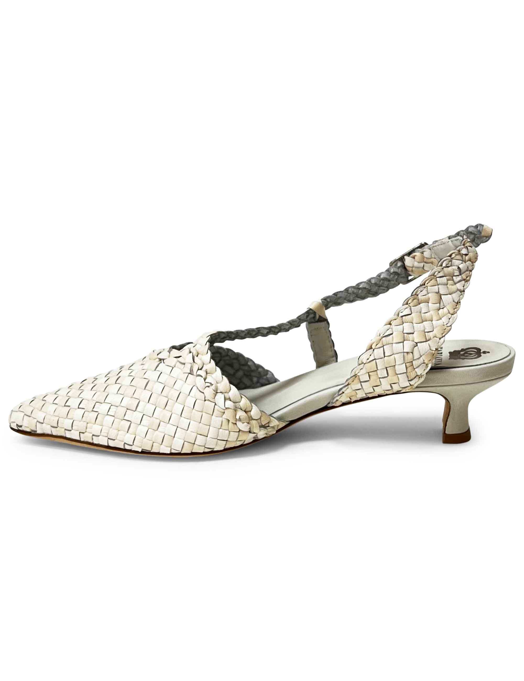 Décolleté slingback in pelle intrecciata CH2568/RT