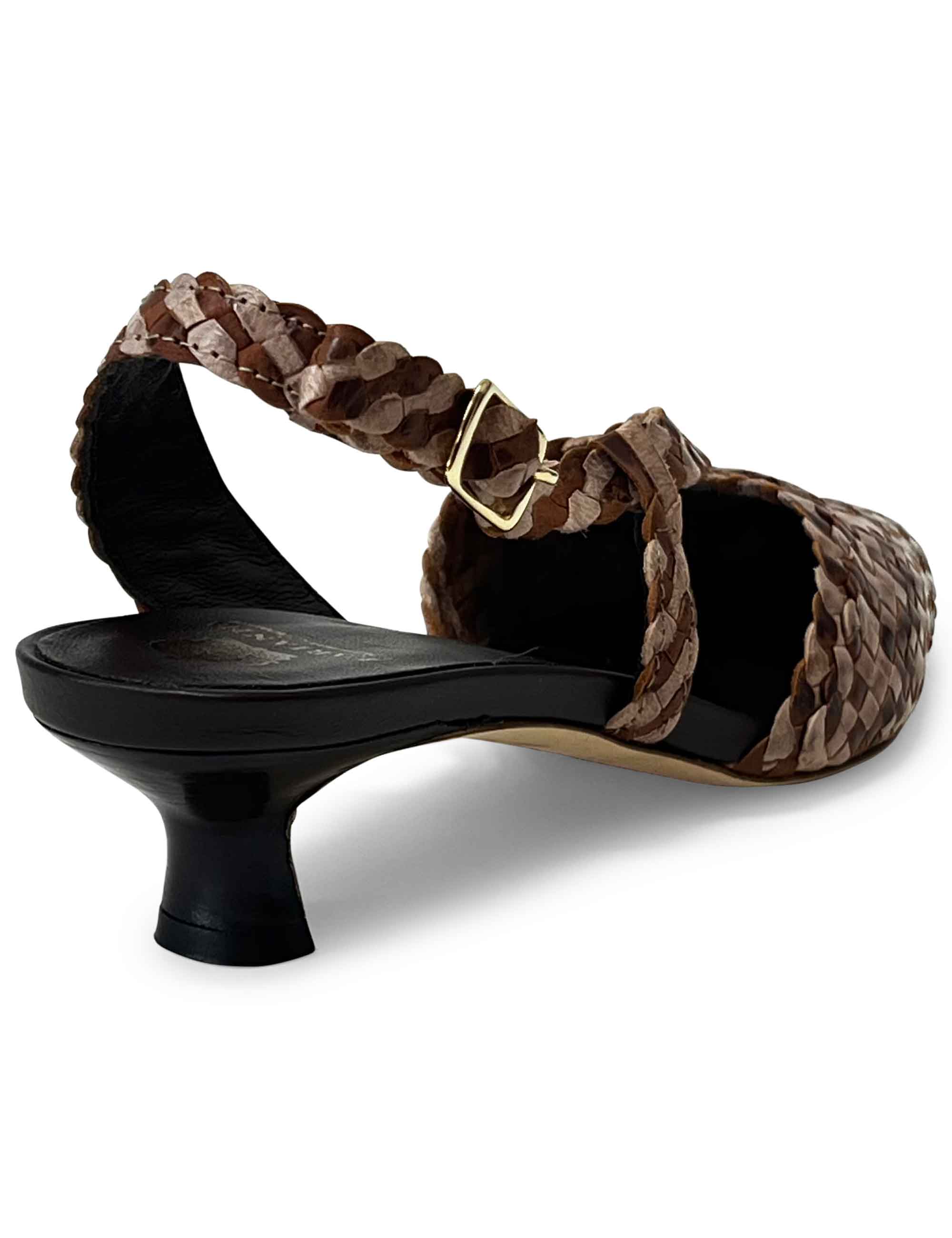 Décolleté slingback in pelle intrecciata CH2568/RT