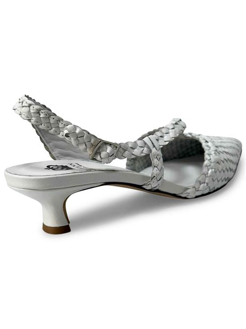 Décolleté slingback in pelle intrecciata CH2568/RT