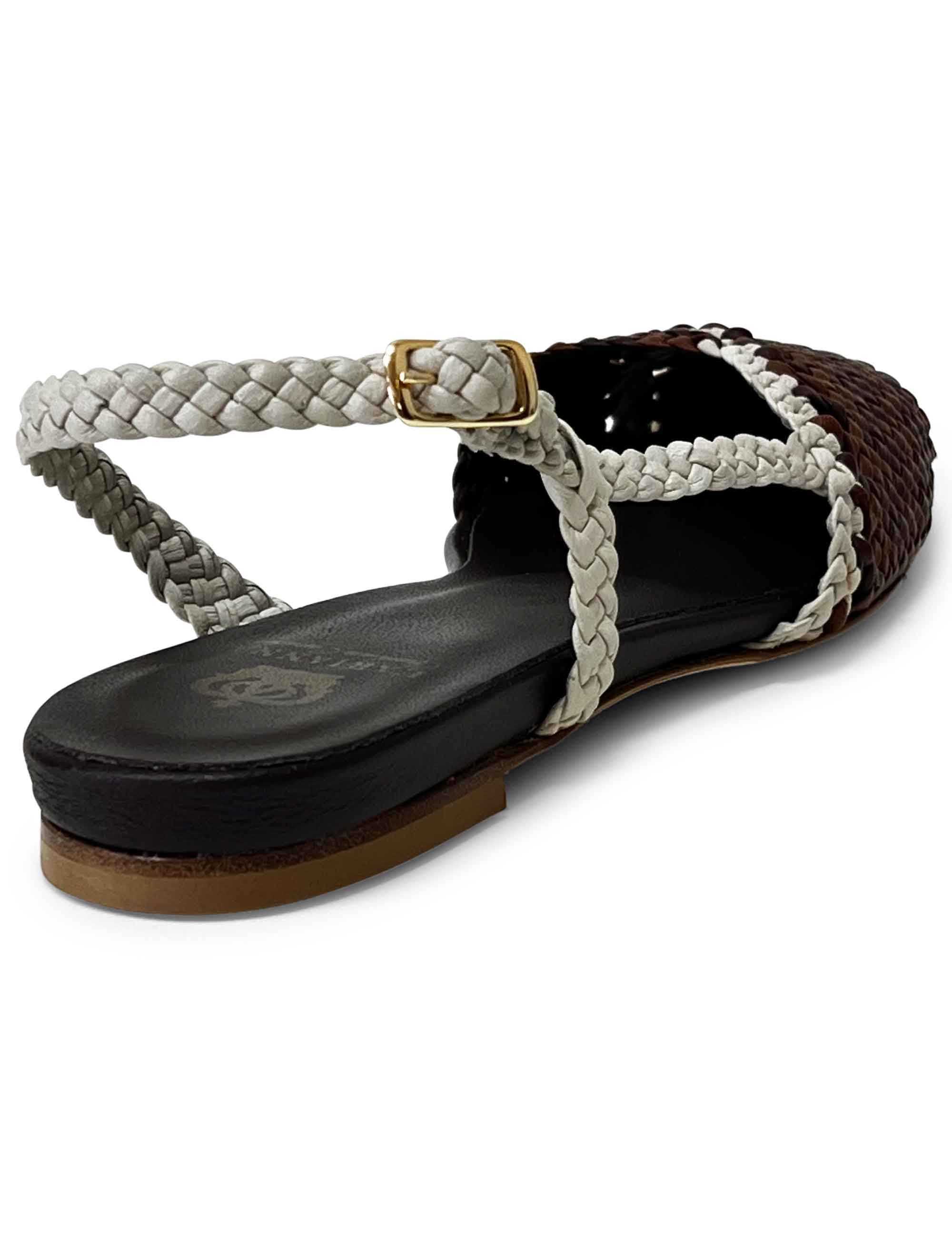 Ballerina slingback in pelle intrecciata Black & Grey CH2650