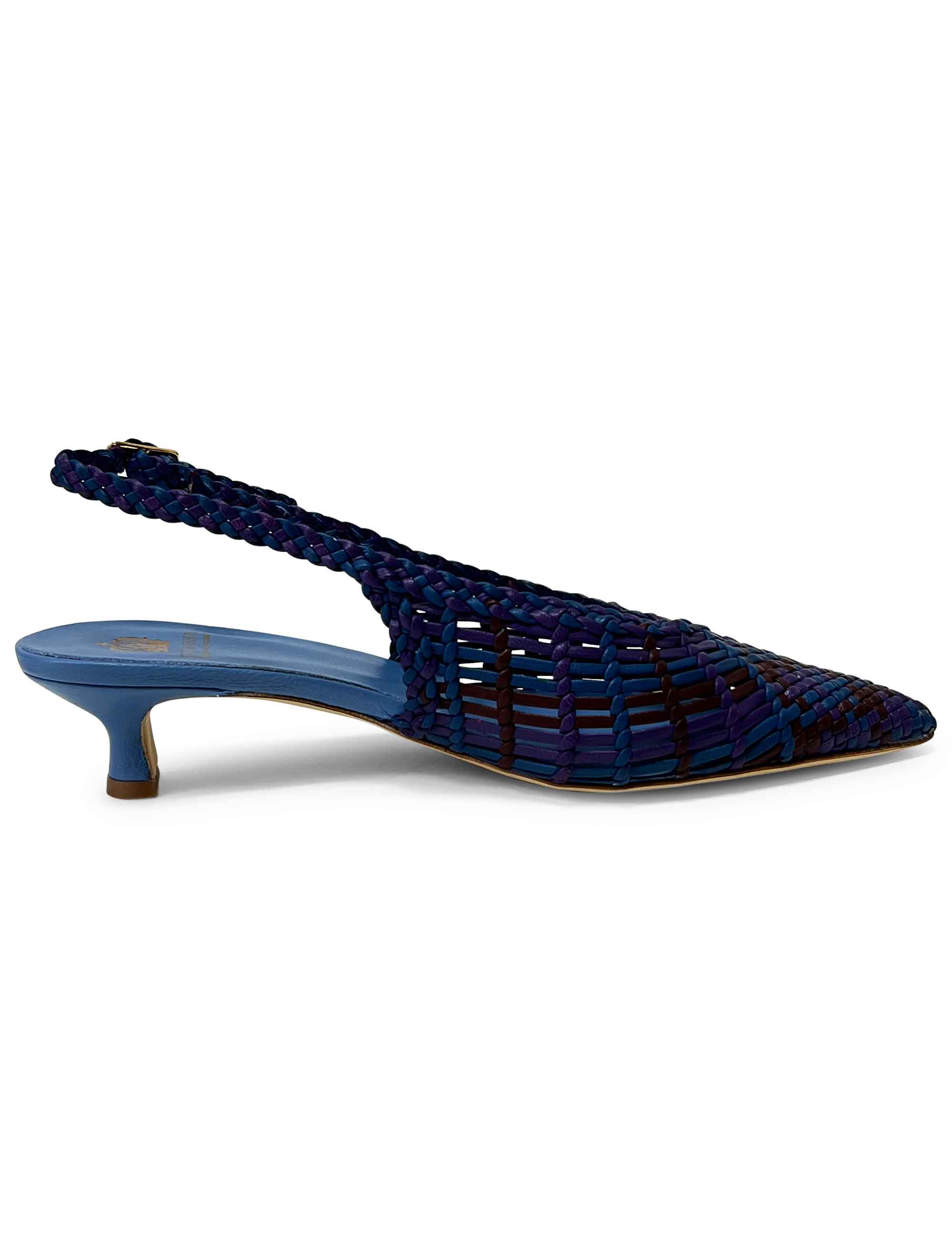 Décolleté slingback in pelle intrecciata CH2657/RT