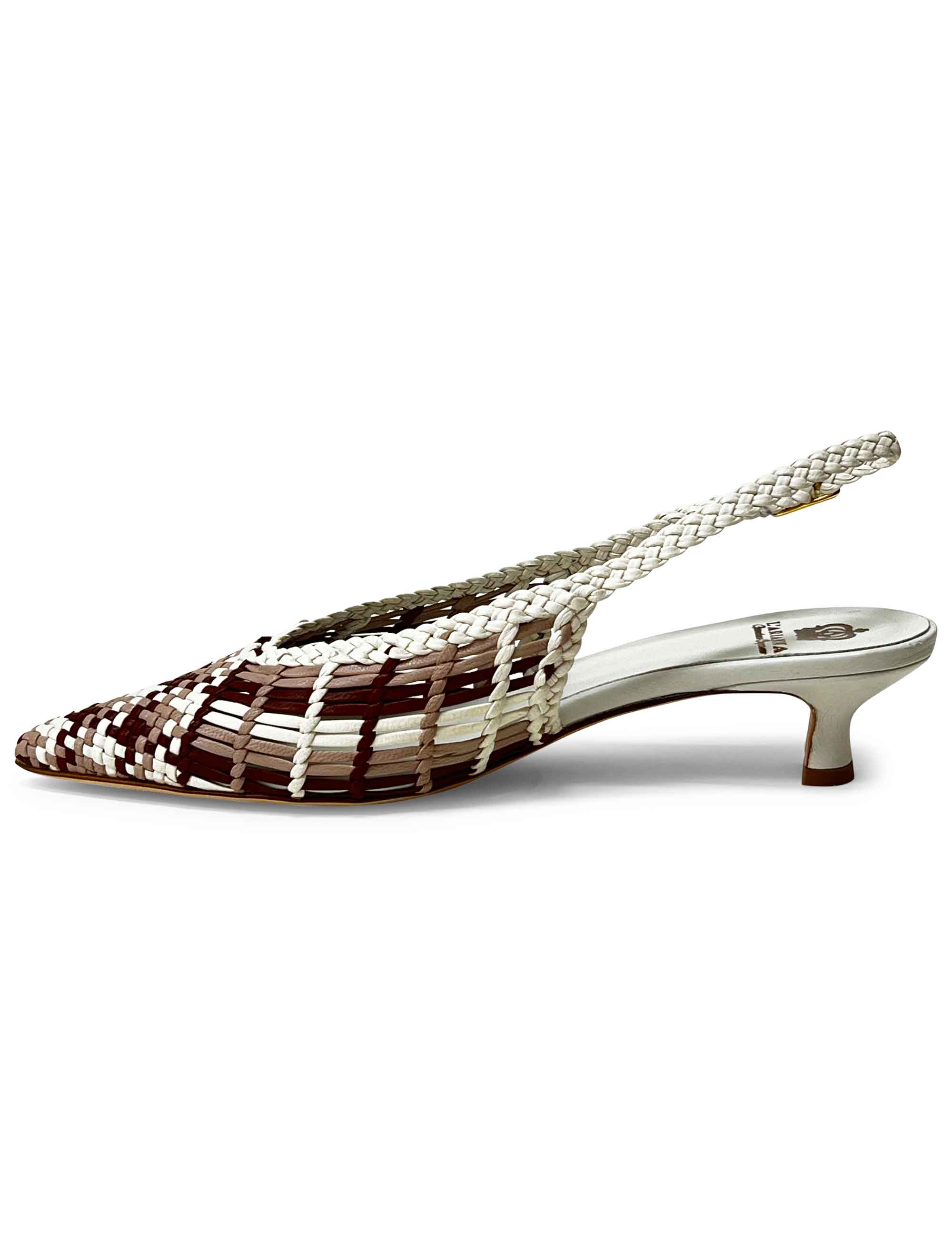Décolleté slingback in pelle intrecciata CH2657/RT