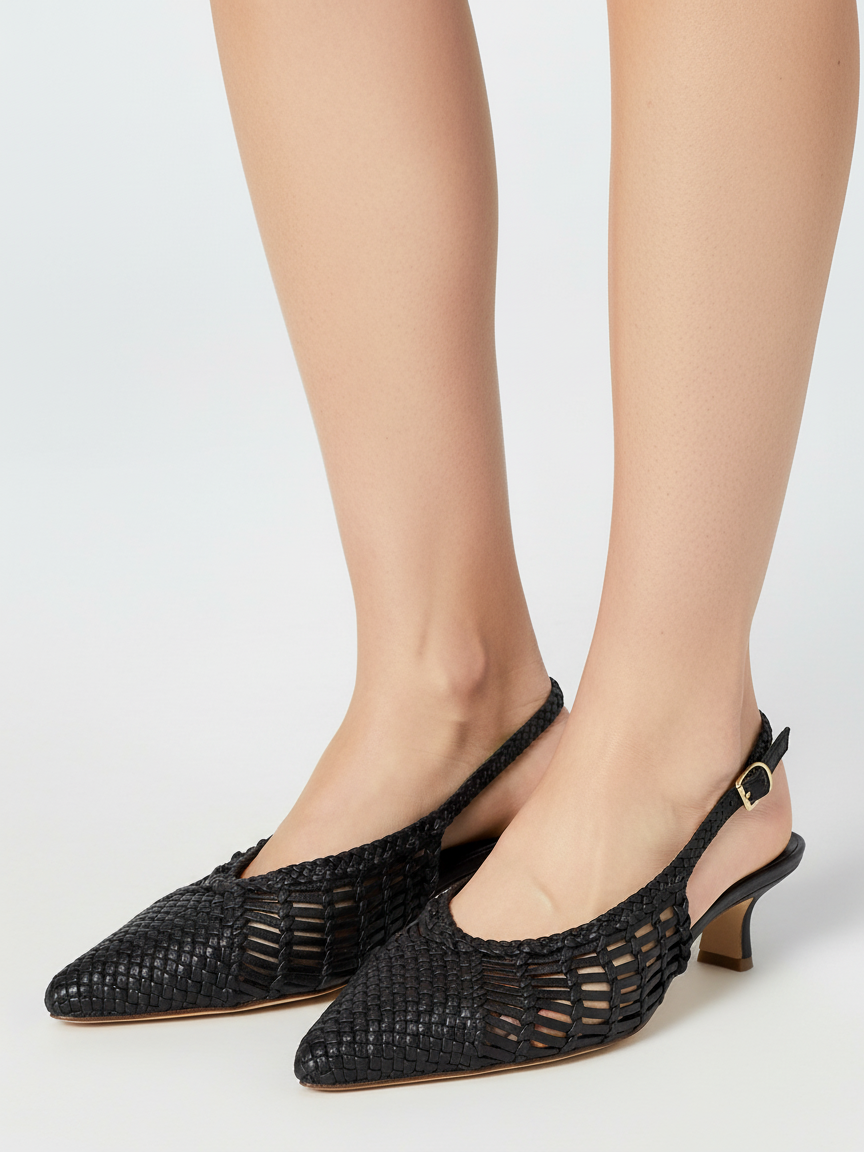 Décolleté slingback intreccio Caffè CH2657/RT