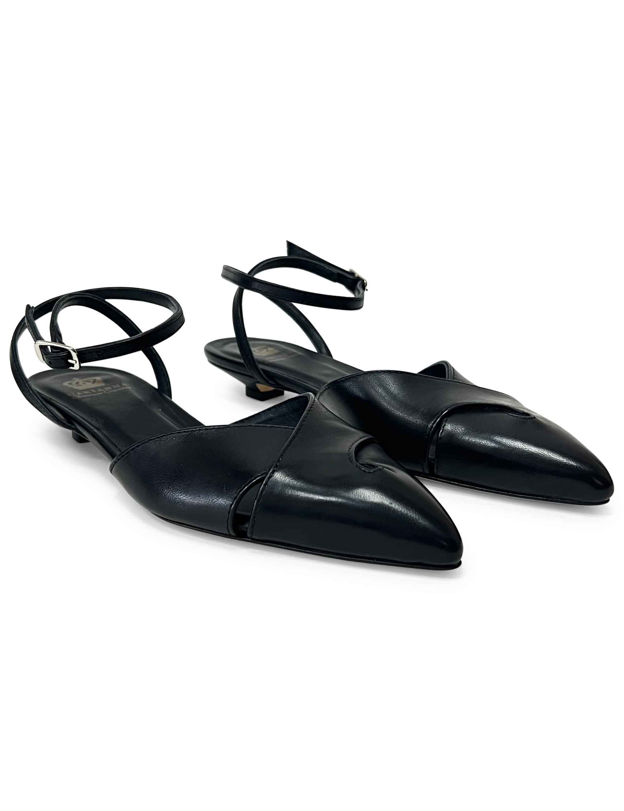 Ballerina con laccio alla caviglia Berlino Nero CH2672/RT
