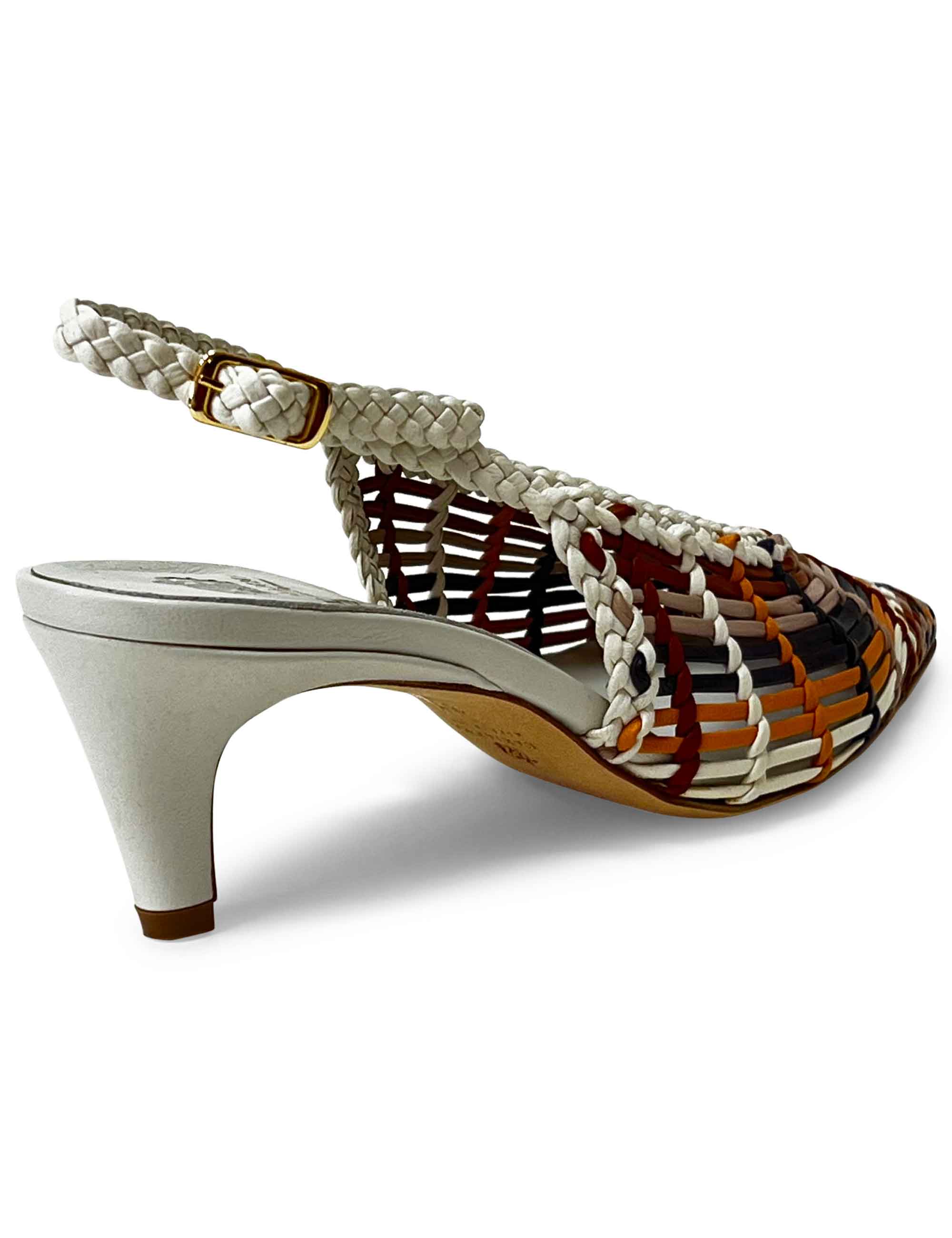 Décolleté slingback in pelle intrecciata CH2716