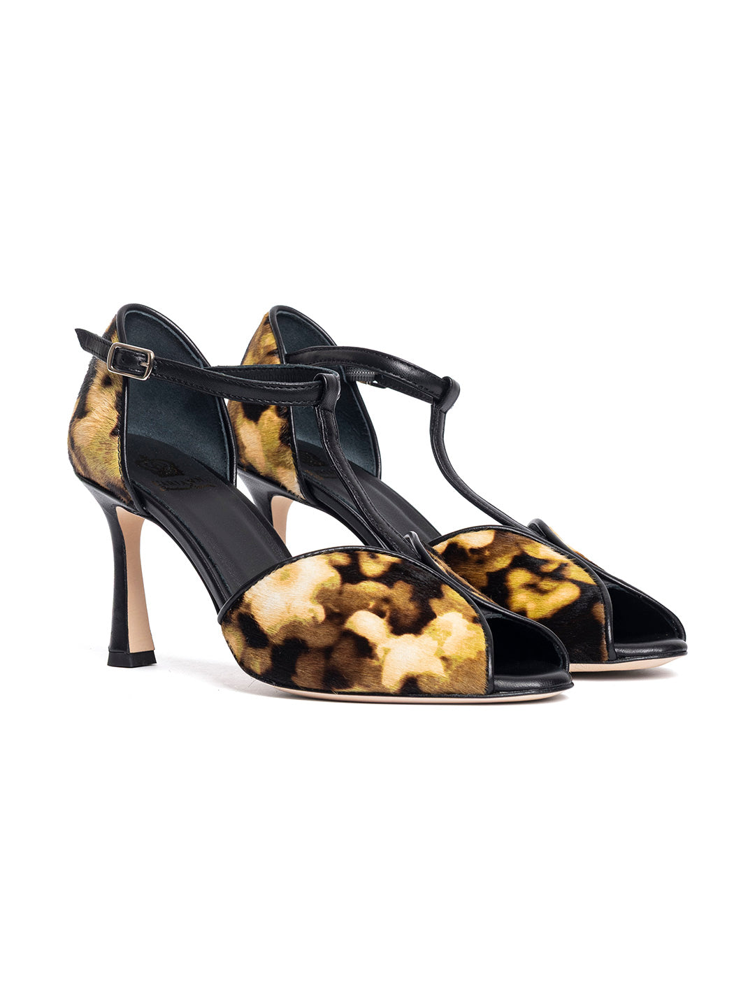 Tanghere spuntate in cavallino flower SP1612/RT - Beige/Nero