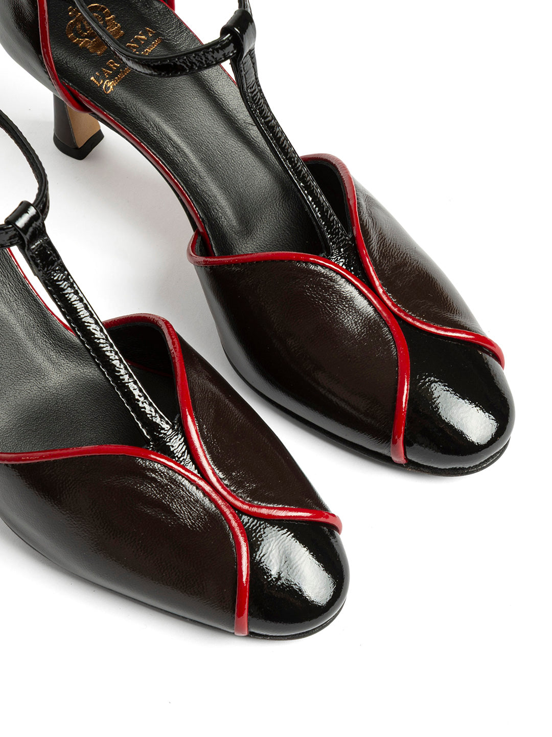 Tanghere in vernice TG1660/RT - Nero/Rosso/Testa di moro