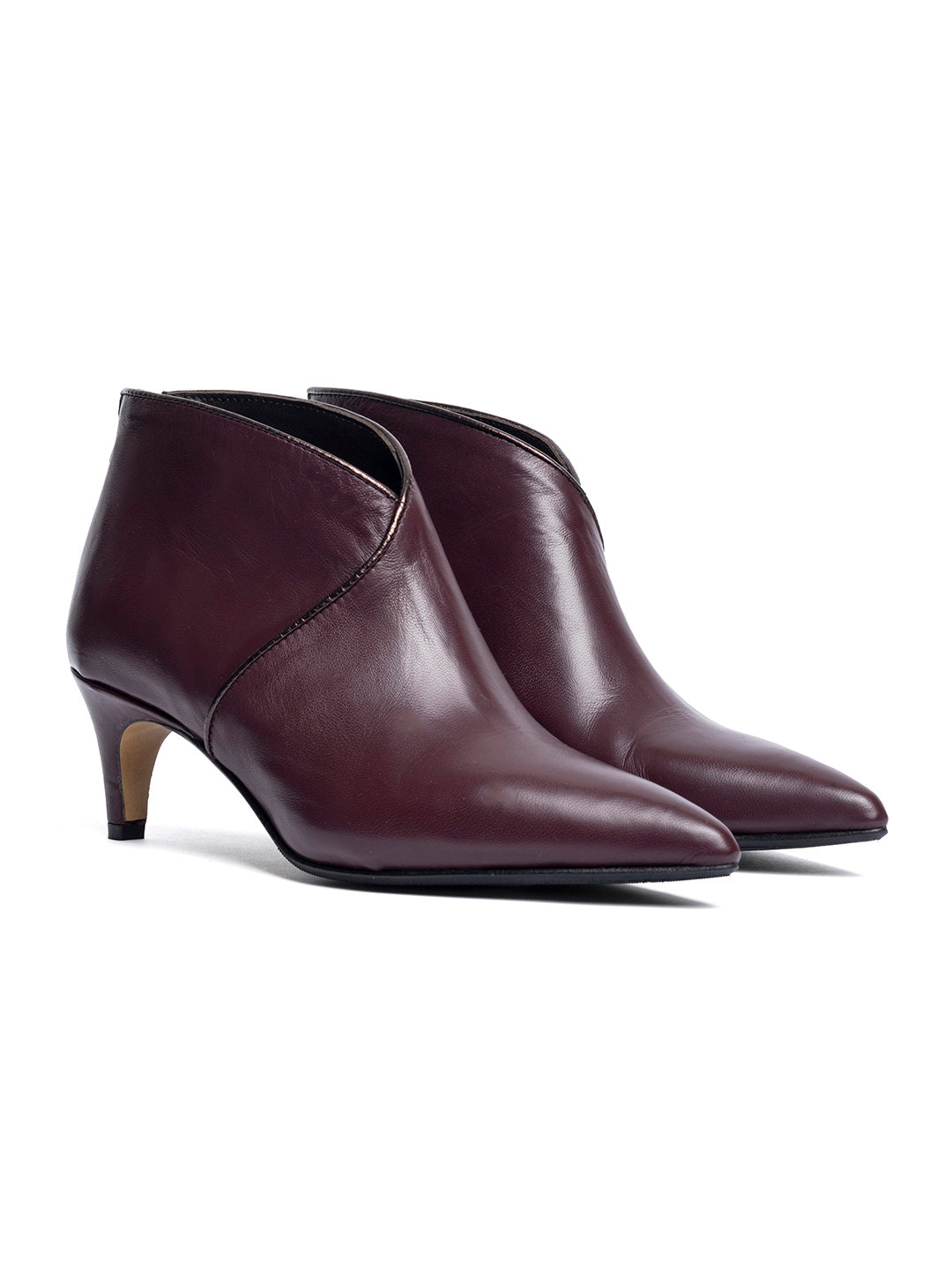 Tronchetti in nappa e pelle laminata TR2425 - Vino