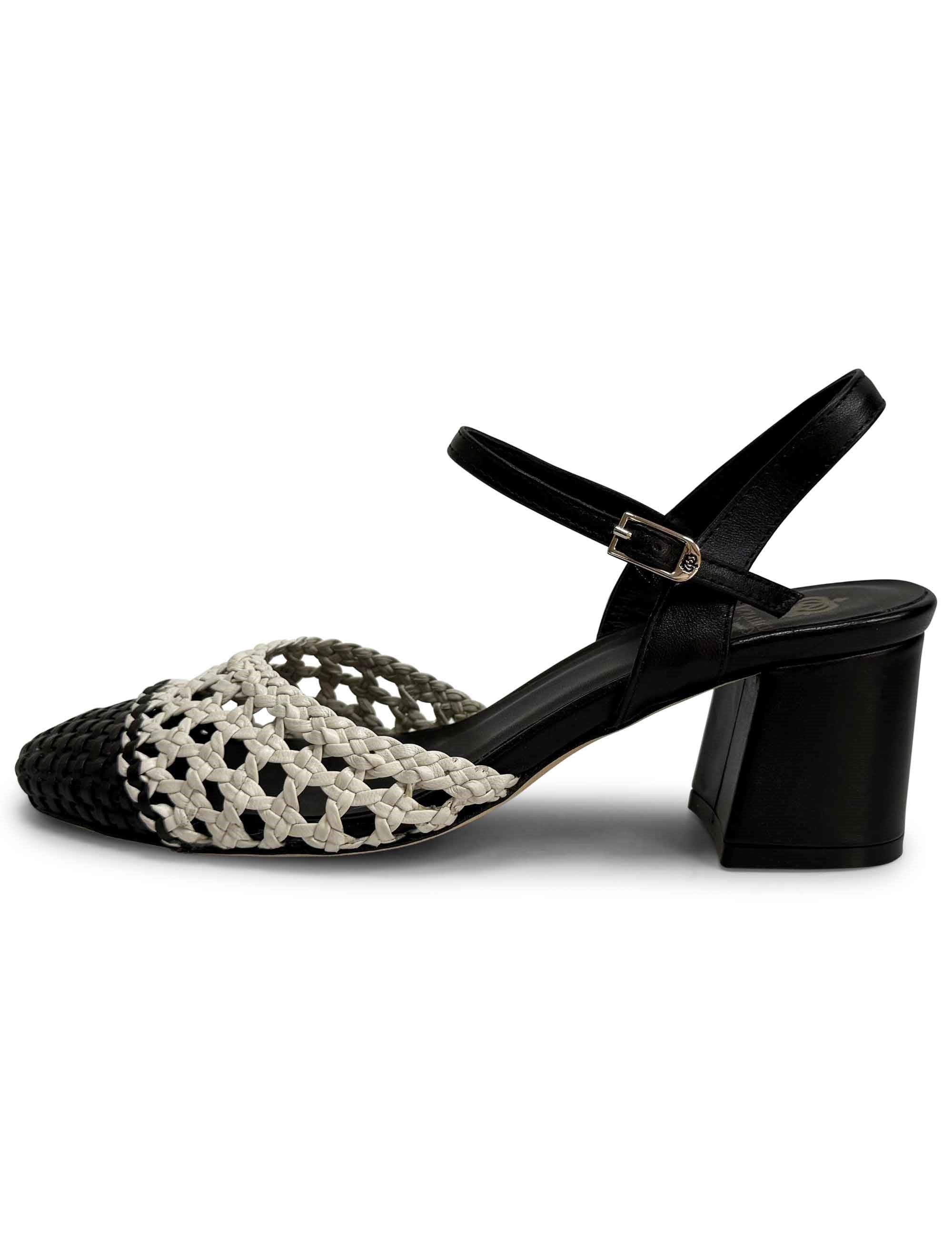 Escarpins tressés noir et blanc CH2520/L