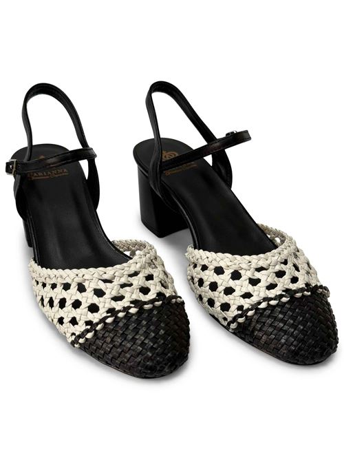 Décolleté intreccio nero e bianco CH2520/L