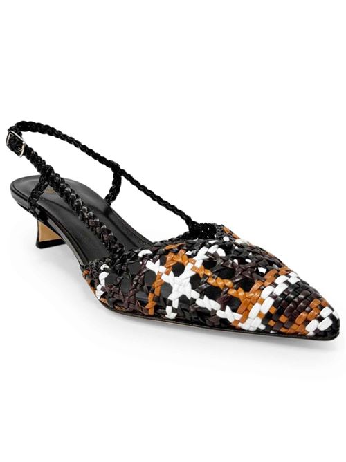Décolleté slingback in pelle intrecciata CH2560
