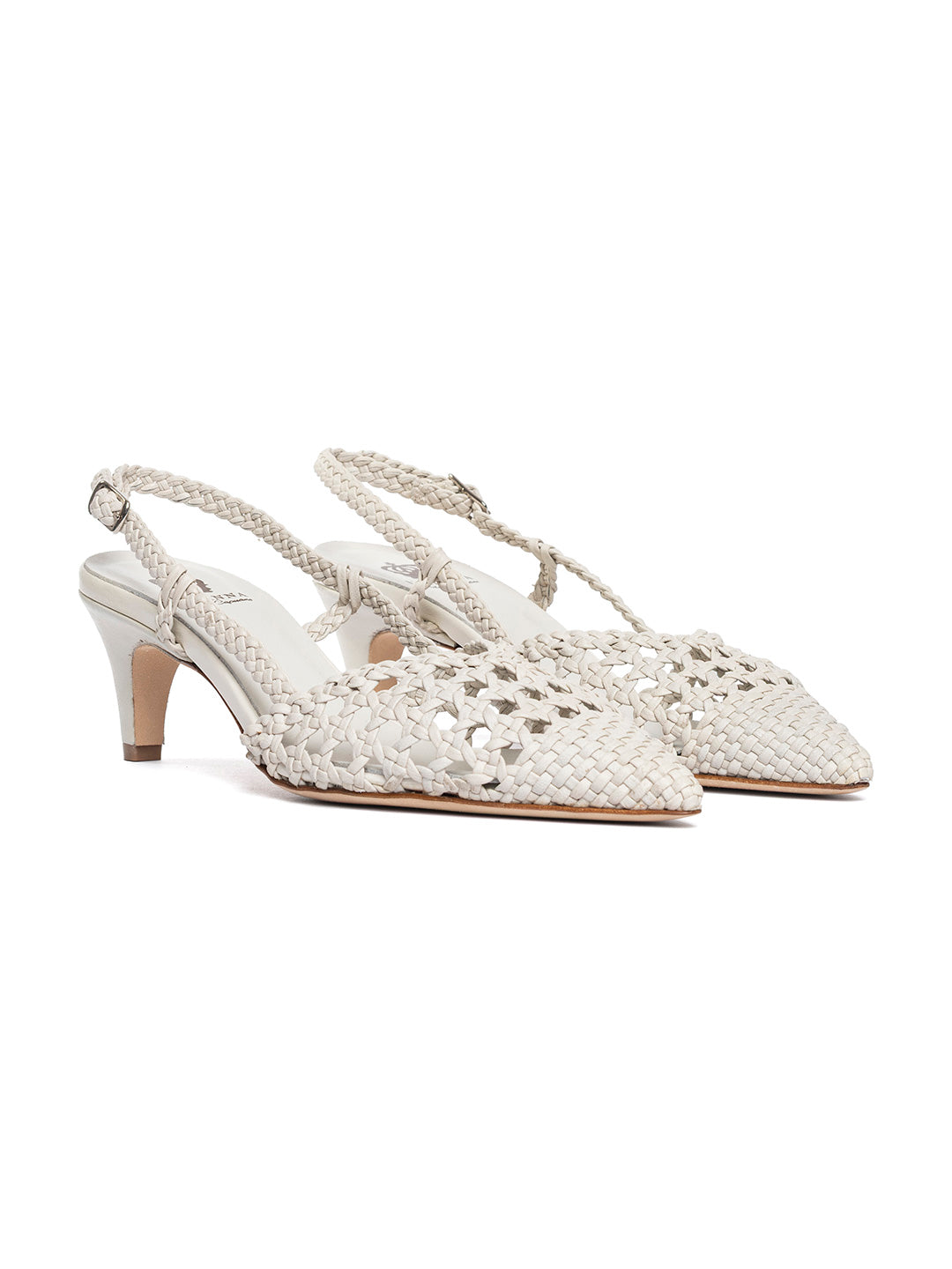Escarpins slingback tressés multicolores CH1766