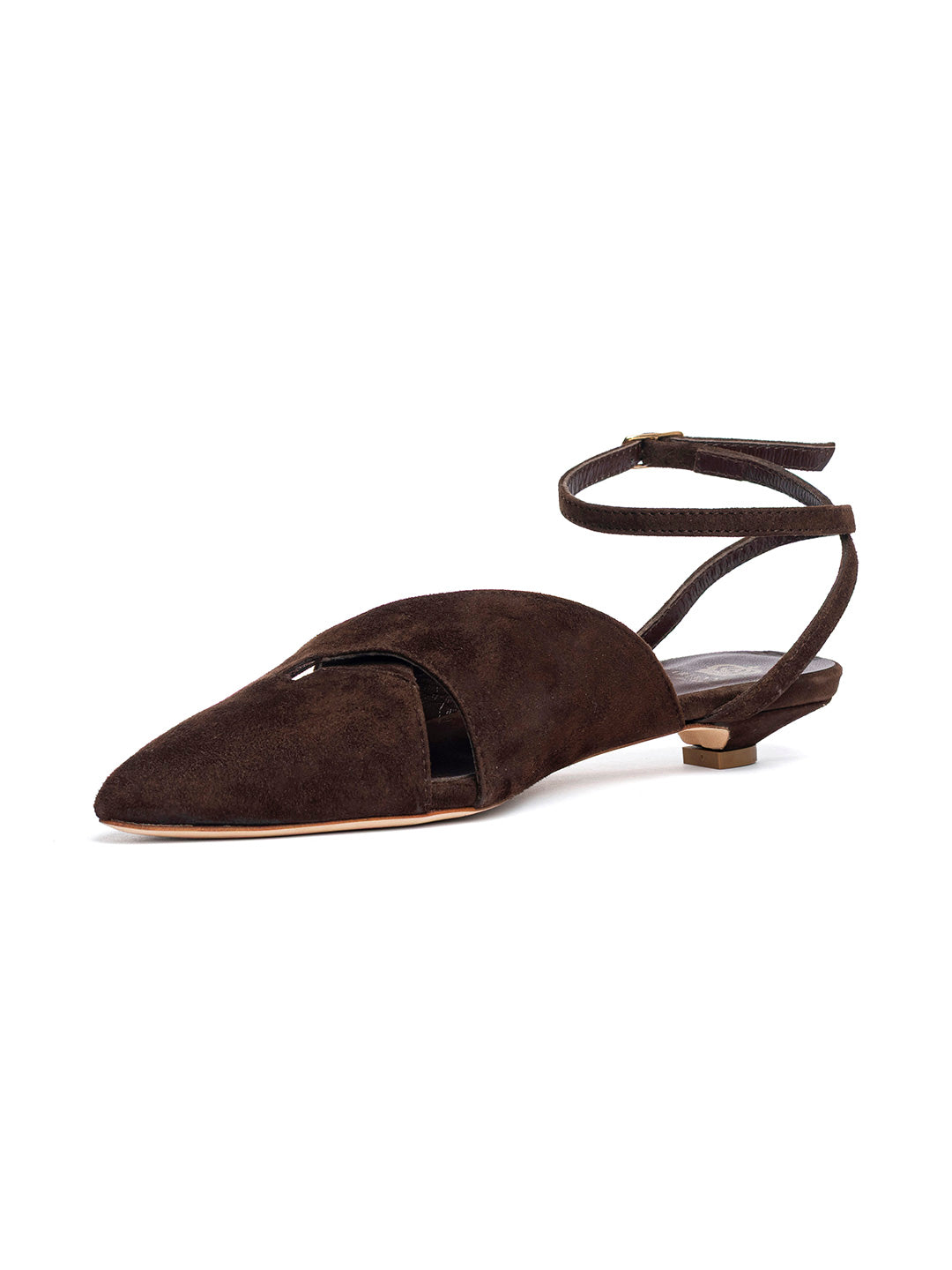 Ballerina con laccio alla caviglia Camoscio CH2672/RT