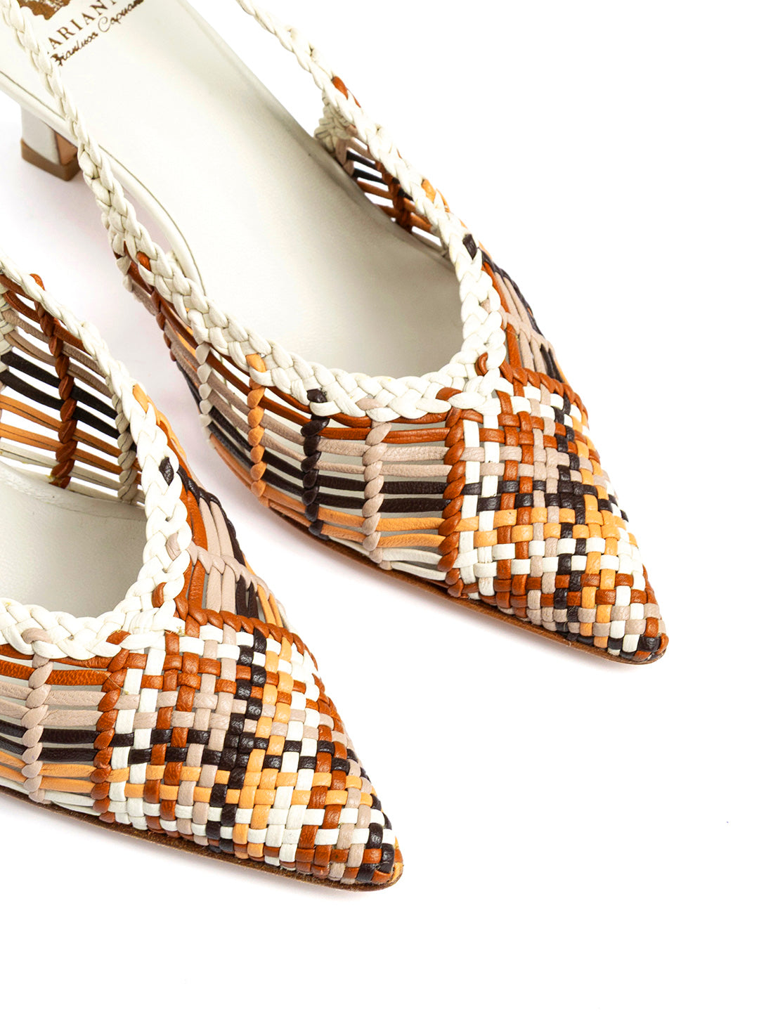 Décolleté slingback in pelle intrecciata CH2716/RT