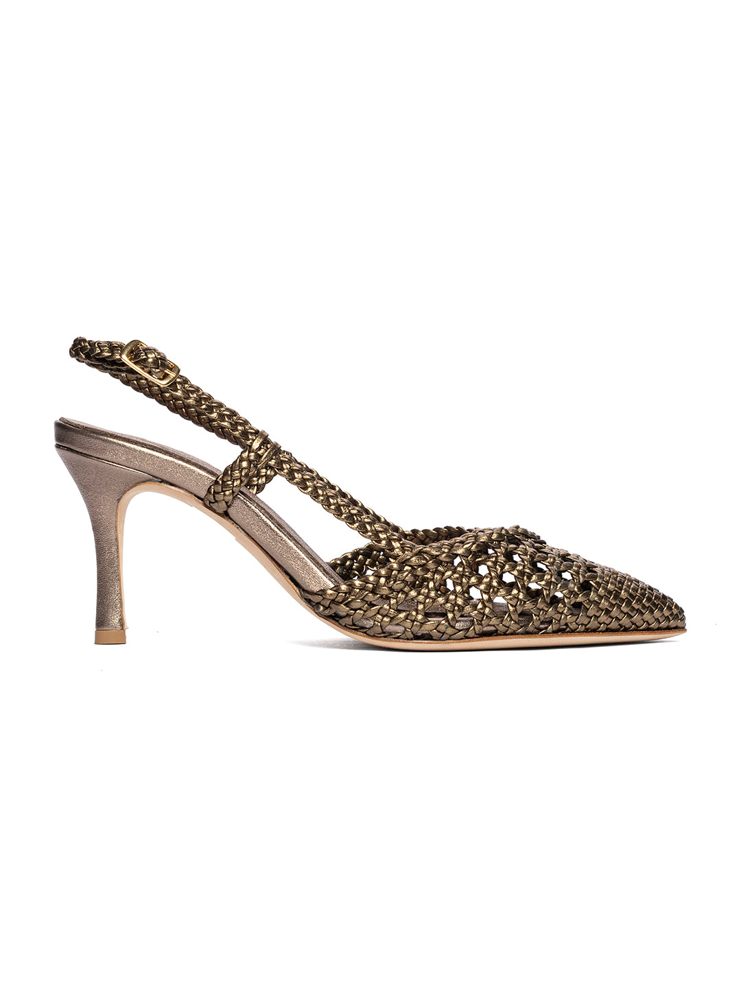 Décolleté slingback in pelle intrecciata CH1767/F
