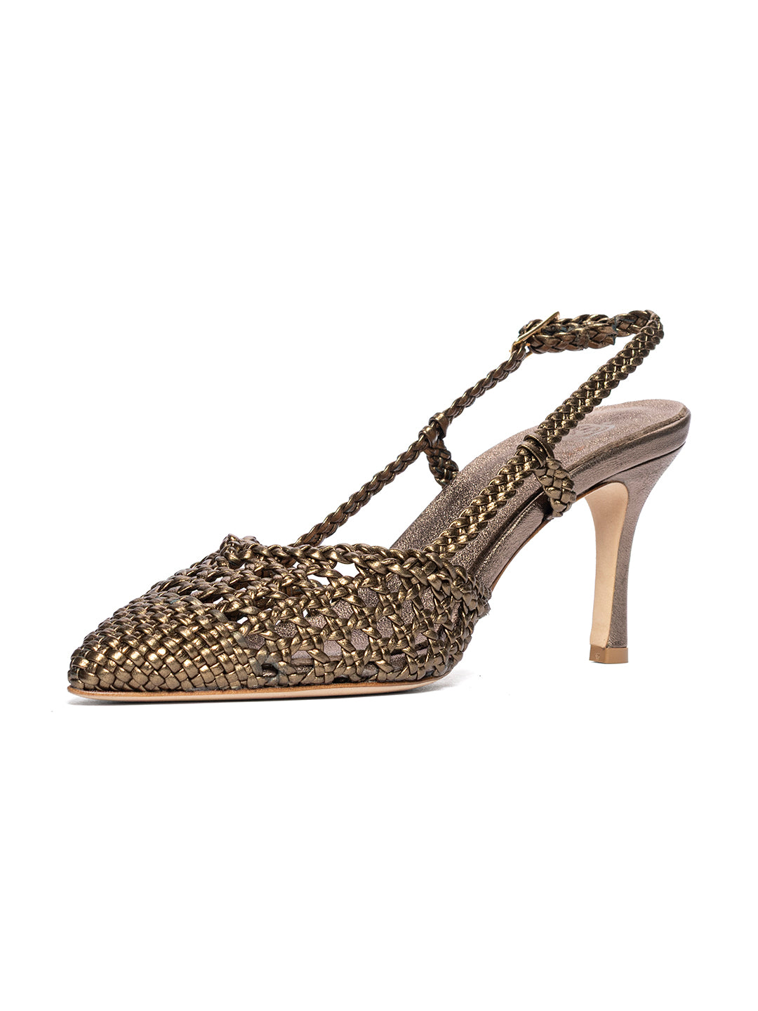 Décolleté slingback in pelle intrecciata CH1767/F