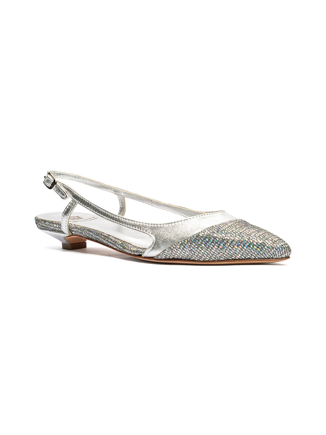 Ballerine slingback in tessuto glitter e laminato CH2515/RT