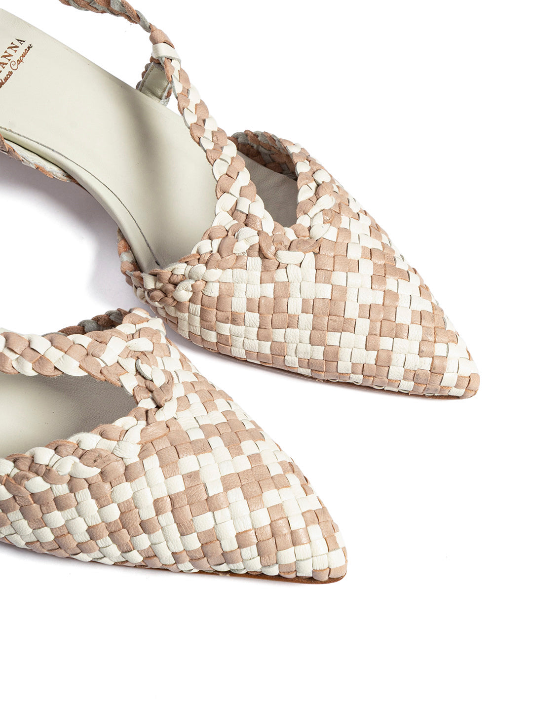 Décolleté slingback in pelle intrecciata CH2568/RT