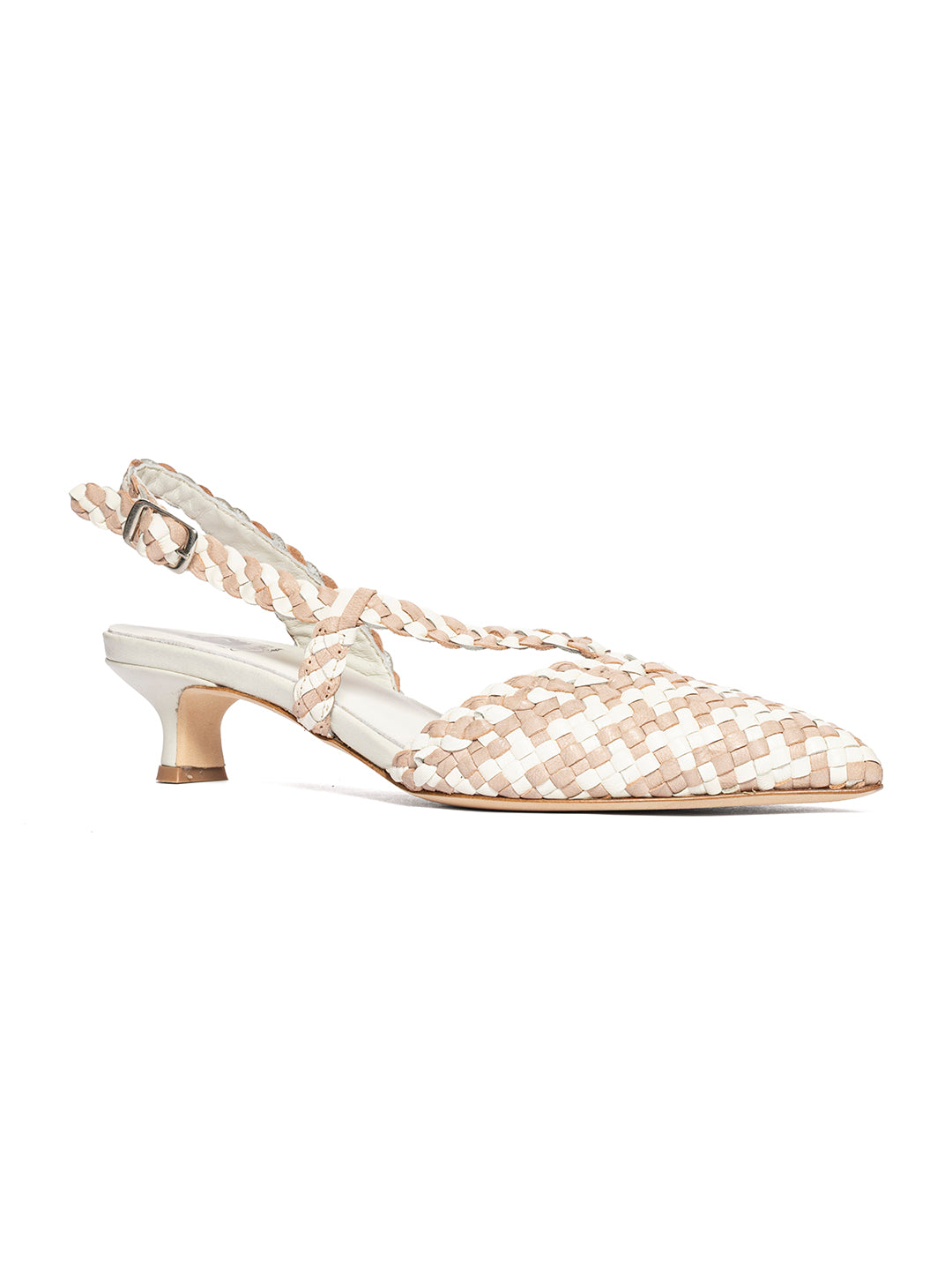 Décolleté slingback in pelle intrecciata CH2568/RT