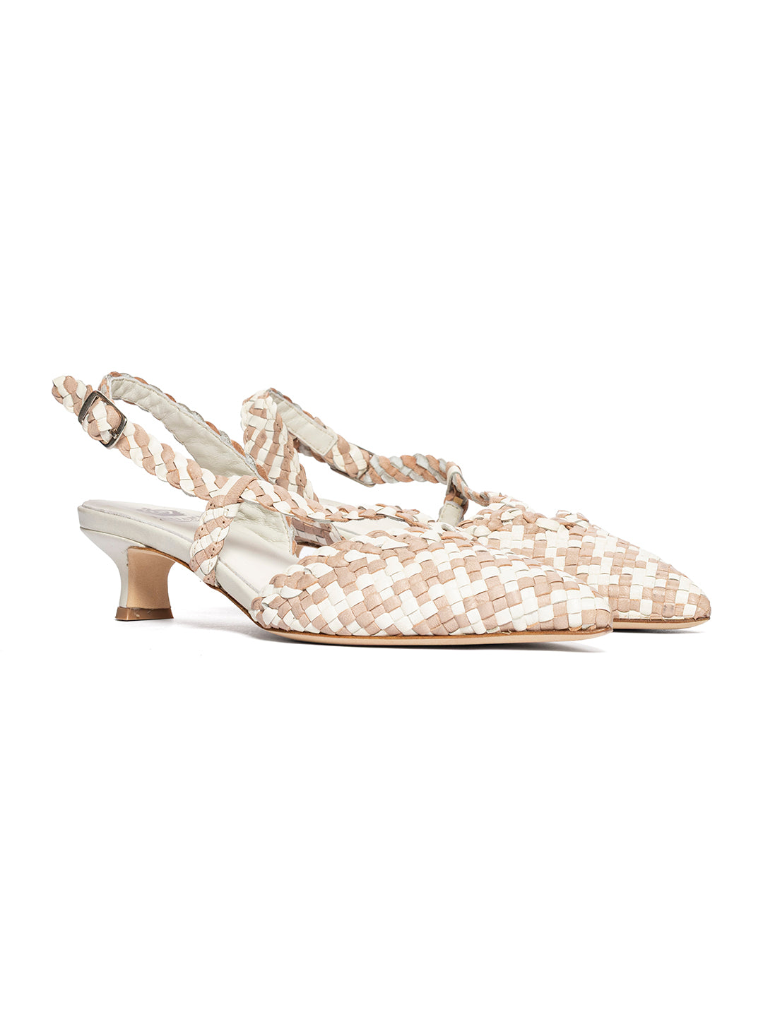 Décolleté slingback in pelle intrecciata CH2568/RT