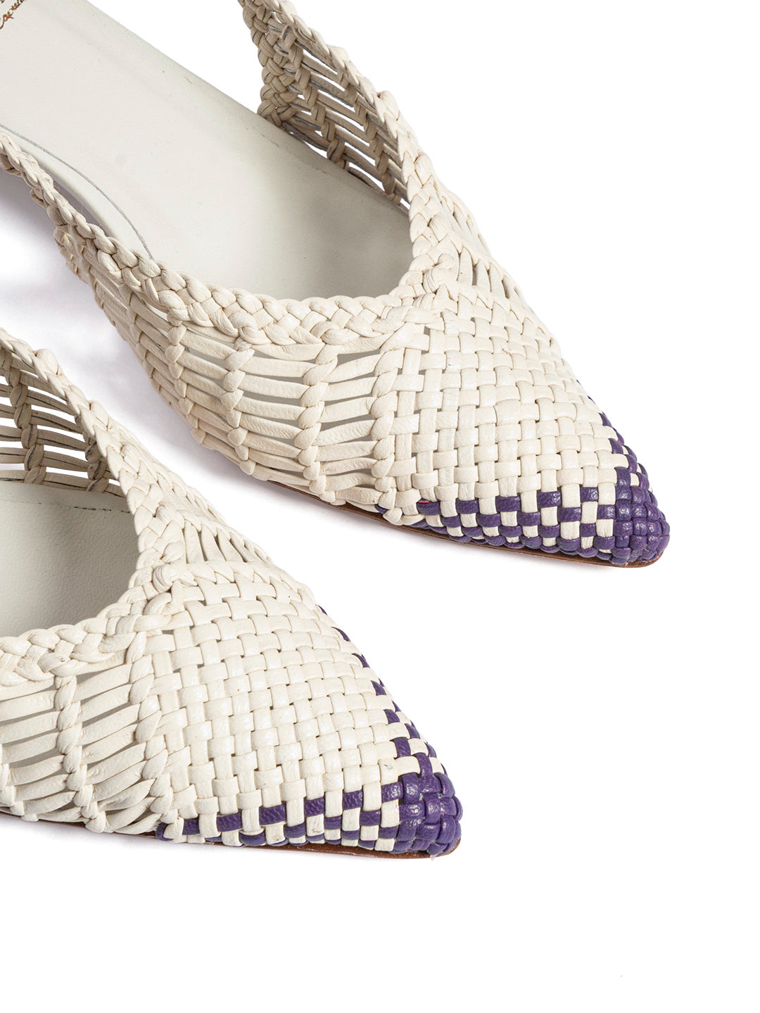 Décolleté slingback in pelle intrecciata CH2657/RT