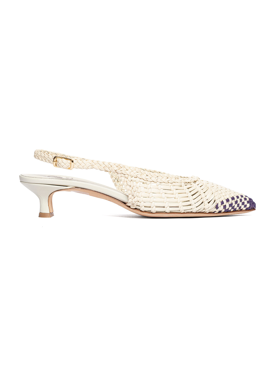 Décolleté slingback in pelle intrecciata CH2657/RT