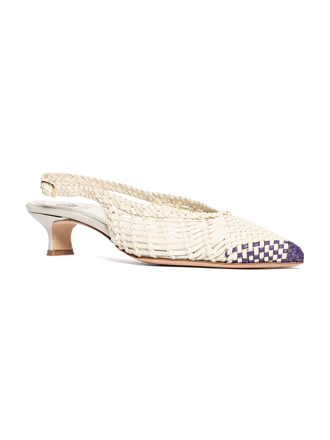 Décolleté slingback in pelle intrecciata CH2657/RT