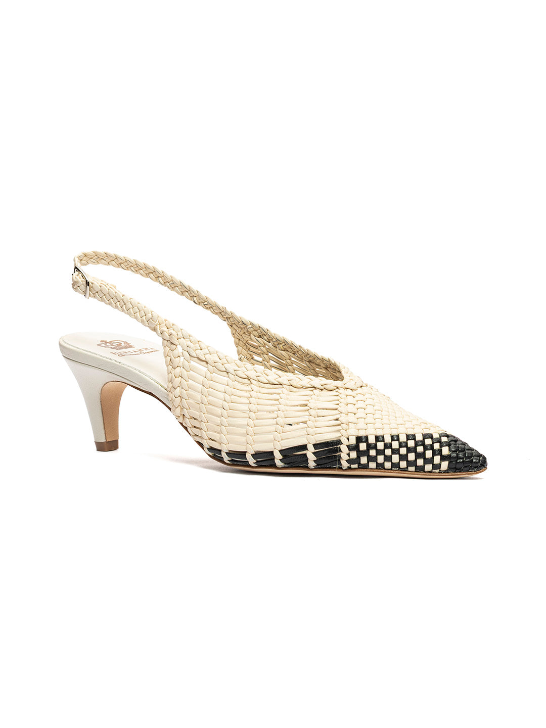 Décolleté slingback in pelle intrecciata CH2716