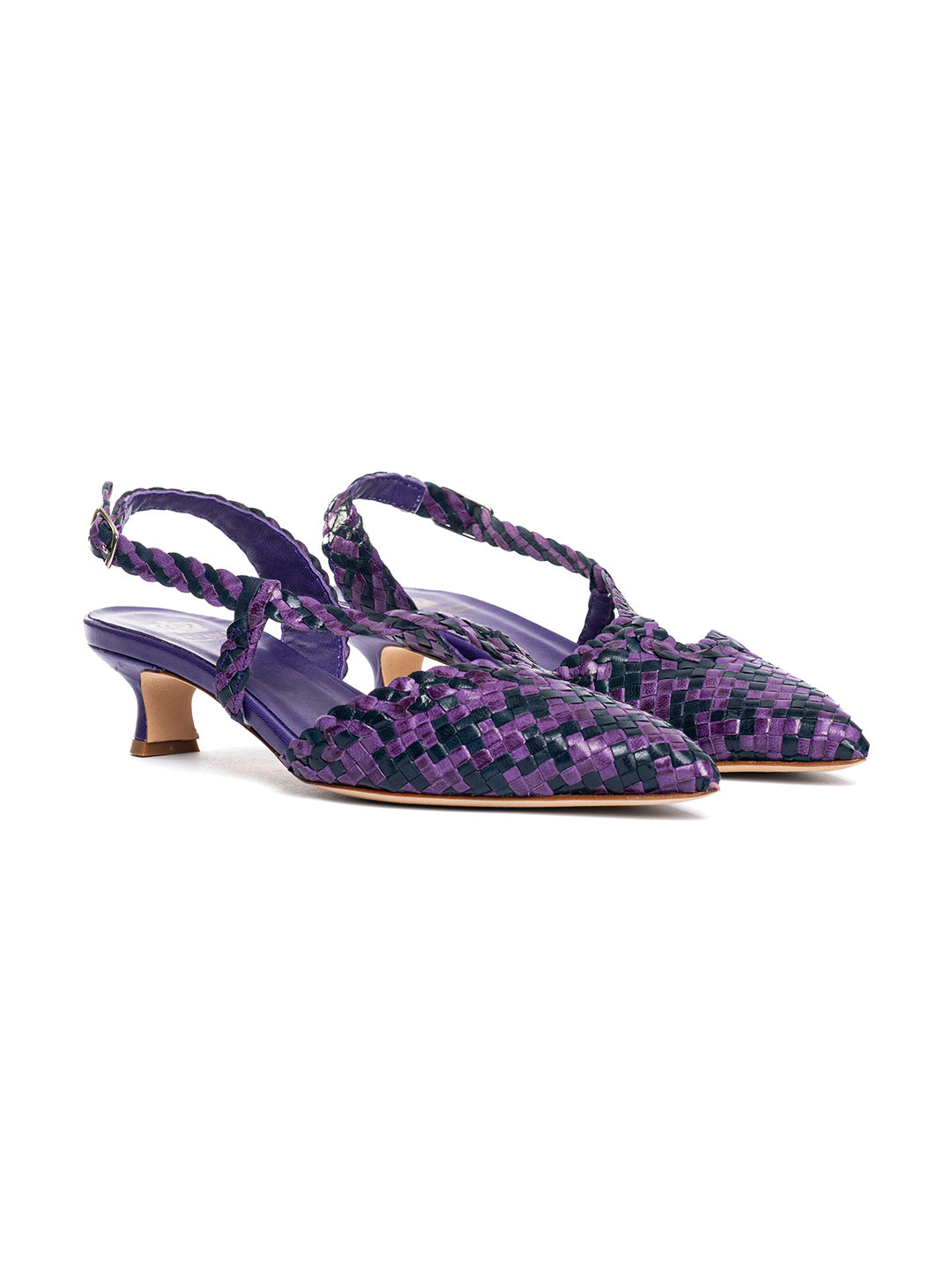 Décolleté slingback in pelle intrecciata CH2568/RT