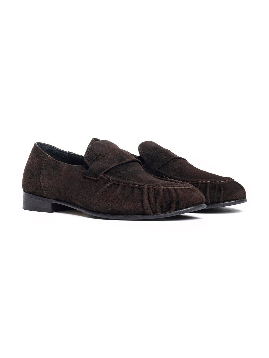 Mocassini in camoscio MO2599  - Testa di moro