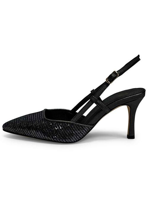 Escarpins à bride arrière en glitter lune asphalte CH1725
