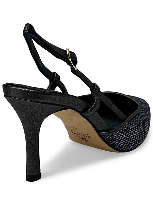 Slingback in glitter moon asfalto CH1725
