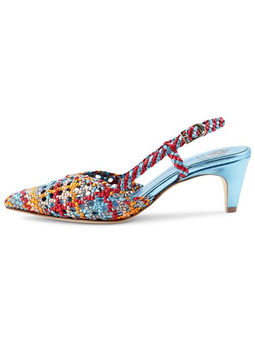 Escarpins slingback tressés multicolores CH1766