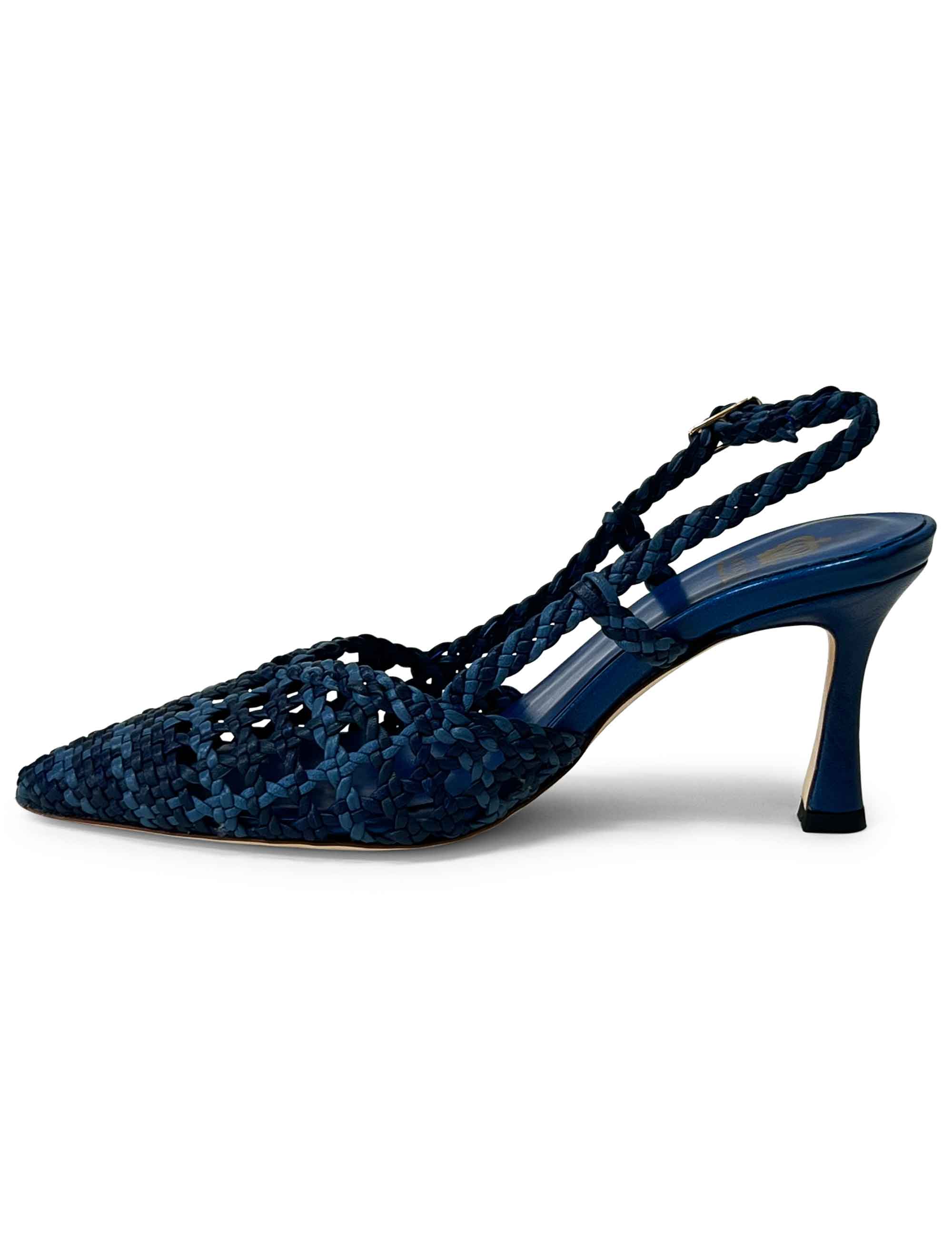 Décolleté slingback in pelle intrecciata CH1767/RT