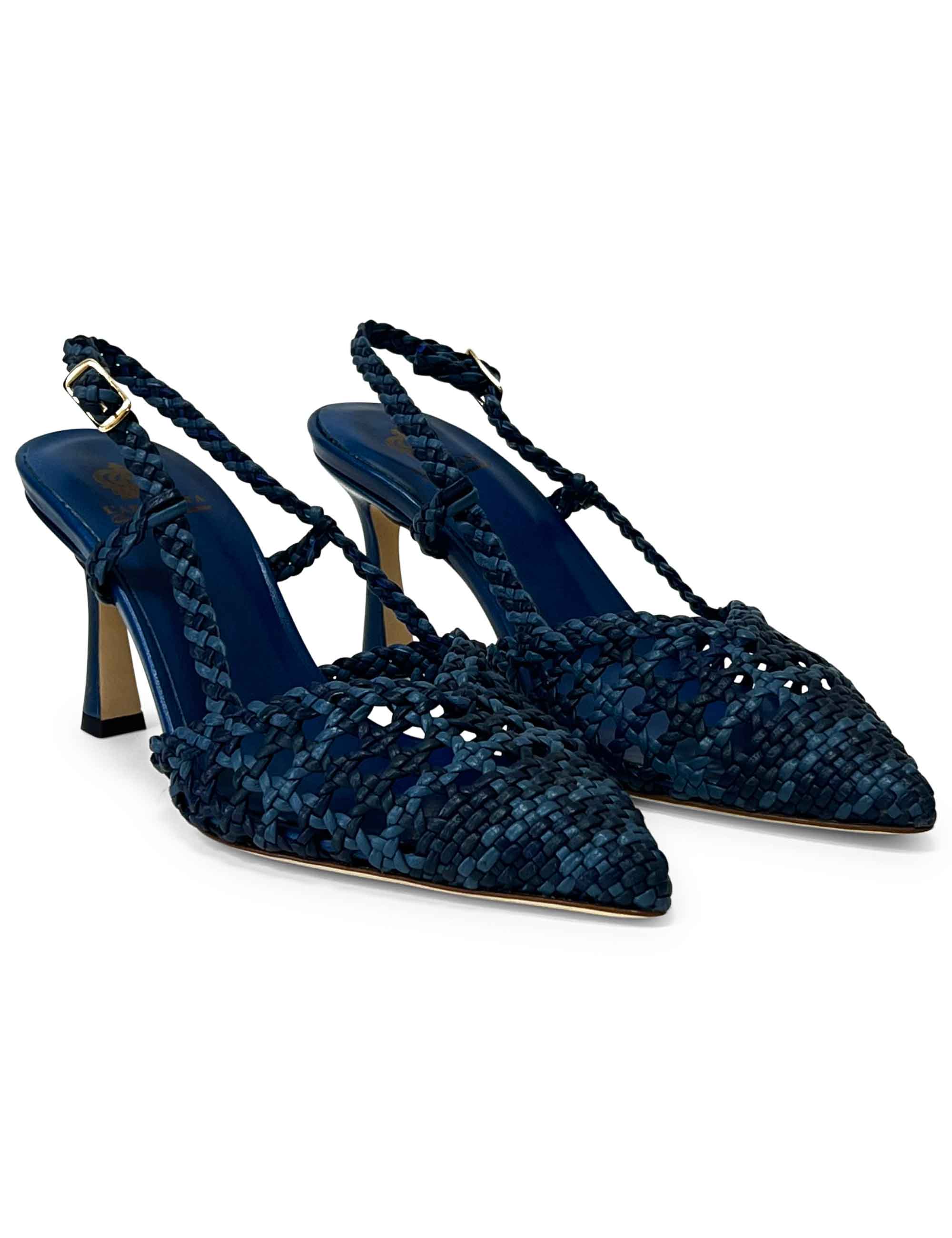Décolleté slingback in pelle intrecciata CH1767/RT