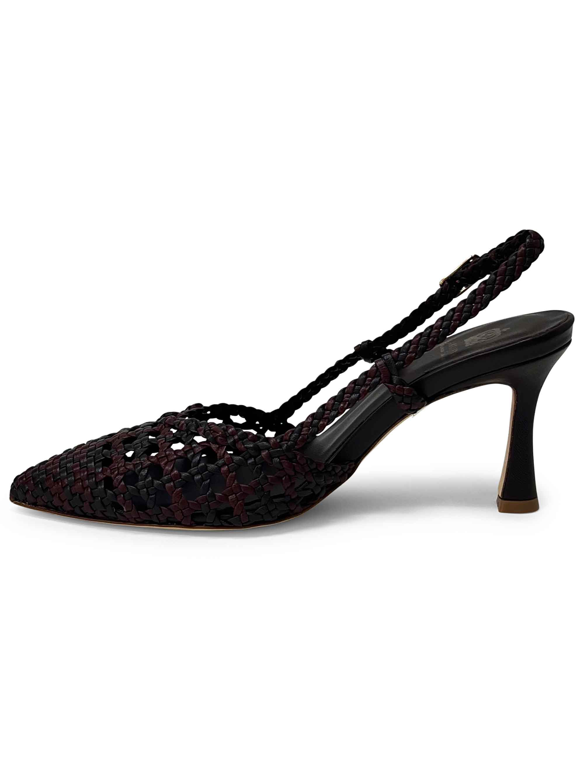 Décolleté slingback in pelle intrecciata CH1767/RT