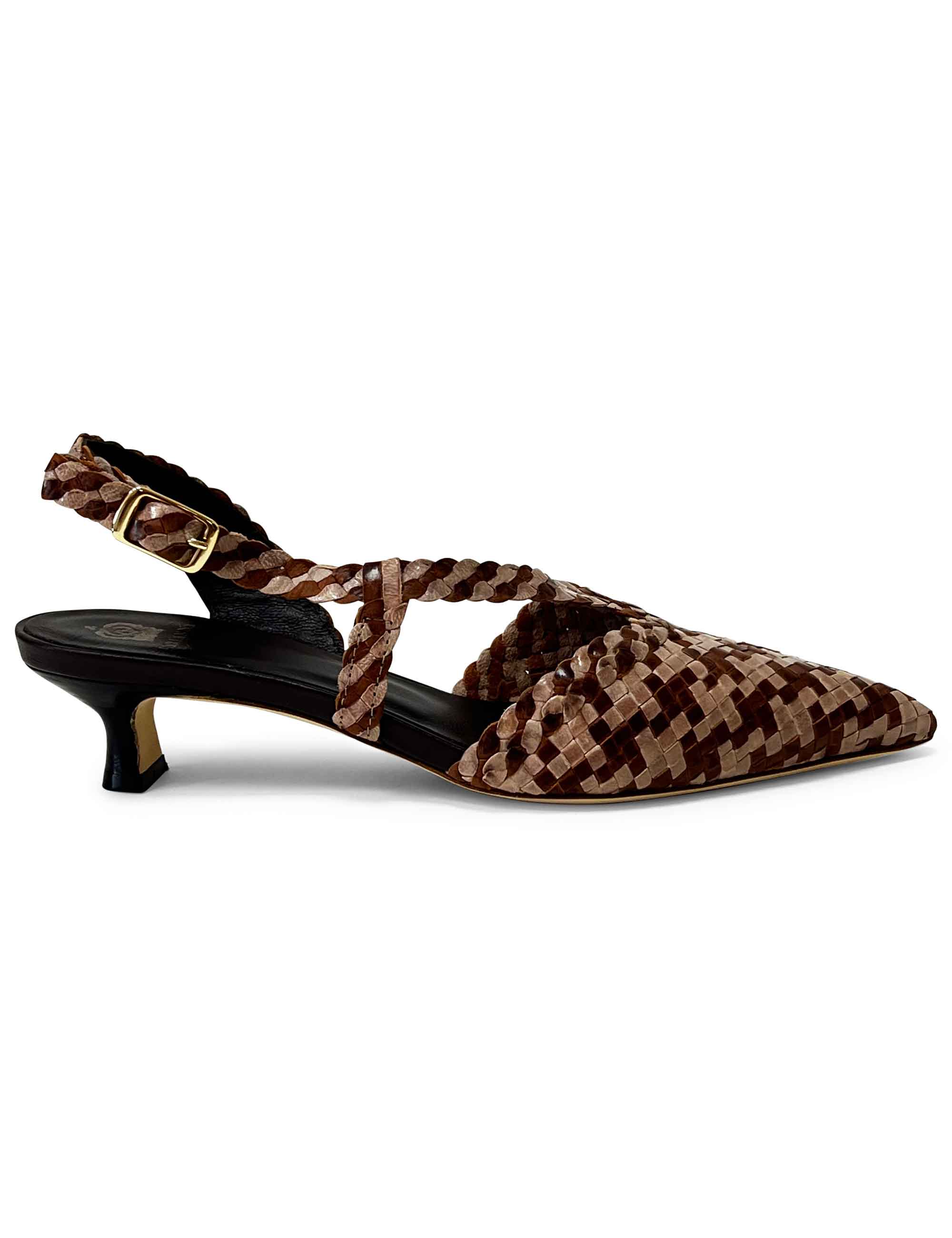 Décolleté slingback in pelle intrecciata CH2568/RT