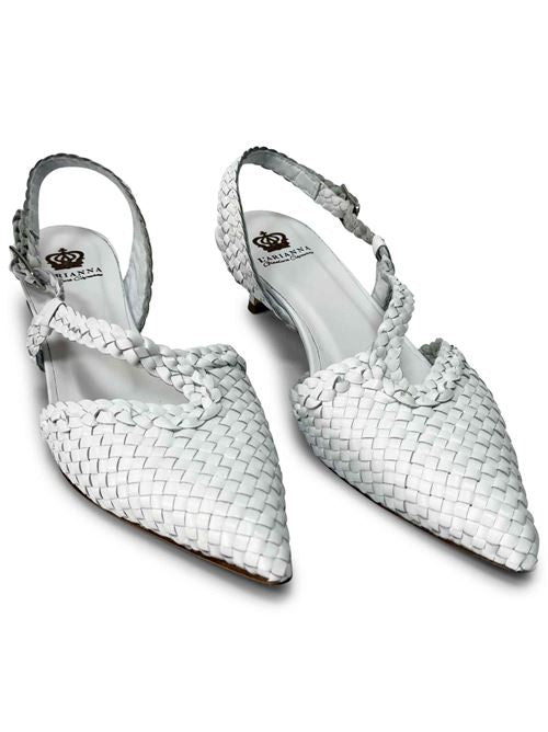 Décolleté slingback in pelle intrecciata CH2568/RT