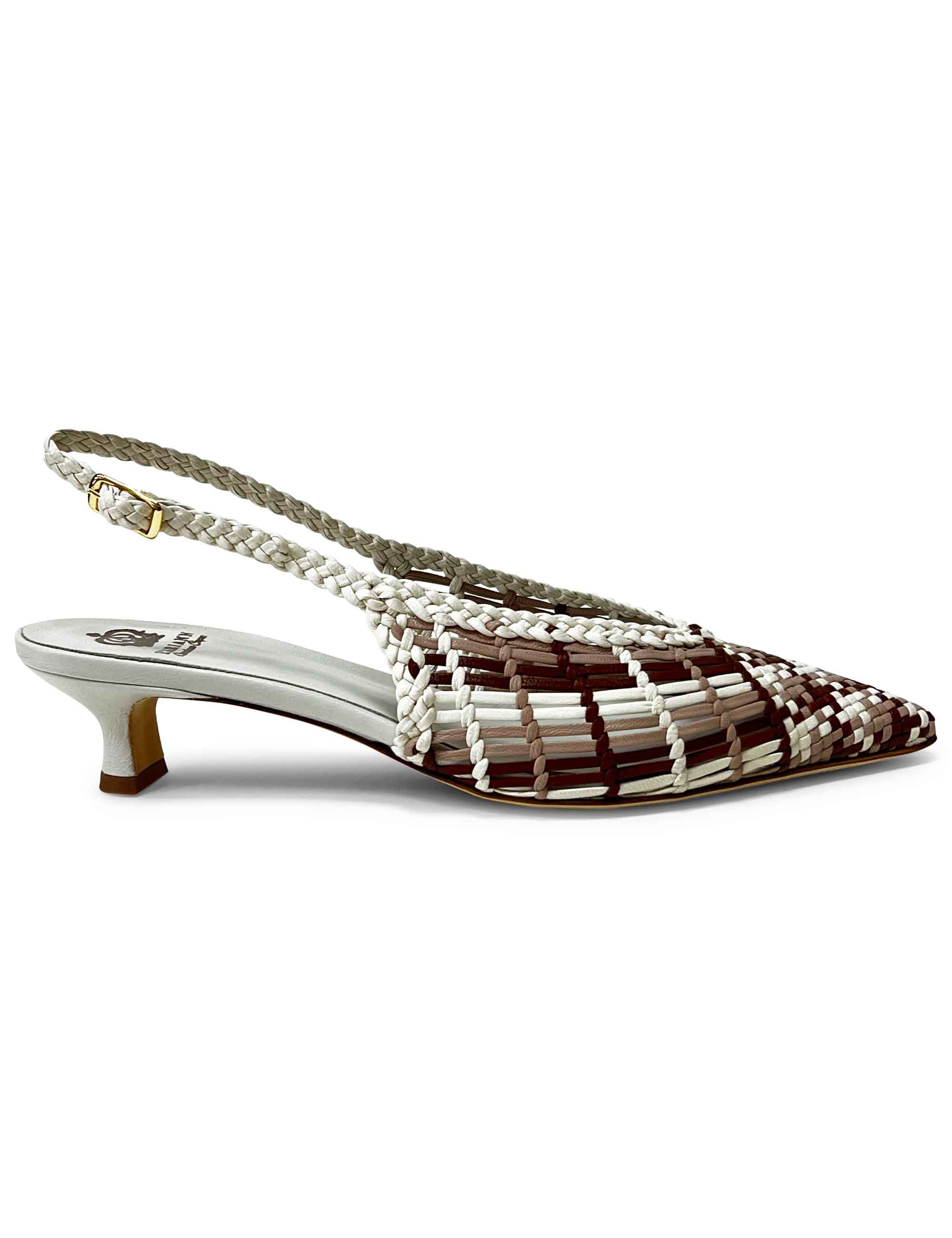 Décolleté slingback in pelle intrecciata CH2657/RT
